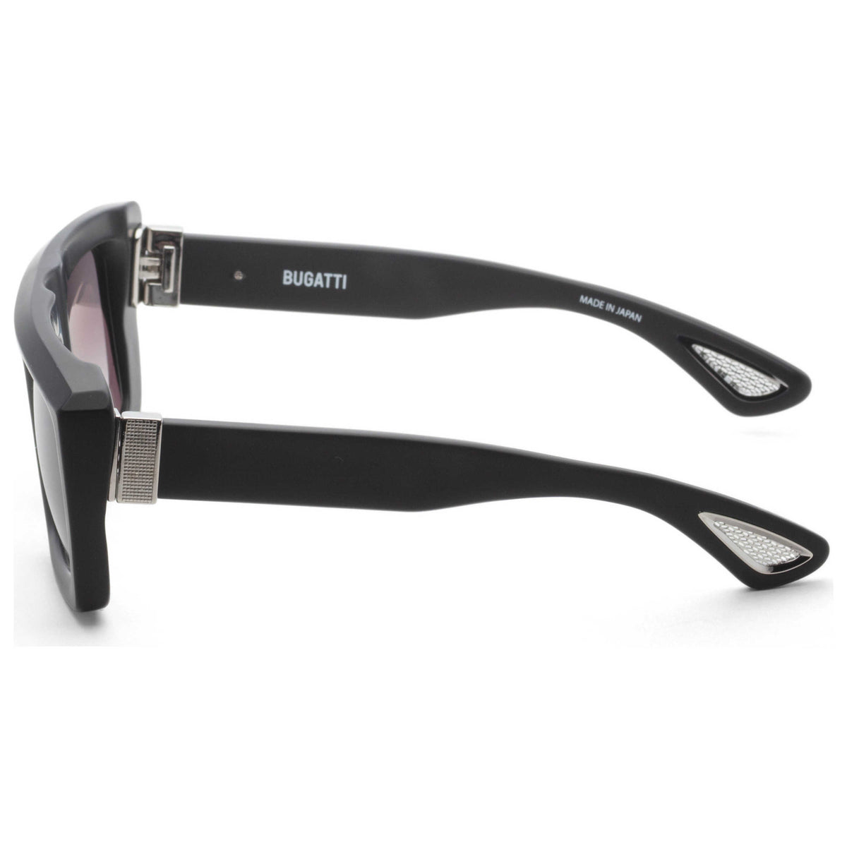 Bugatti Unisex 53mm Matte Black Sterling Silver Sunglasses 02-MBK