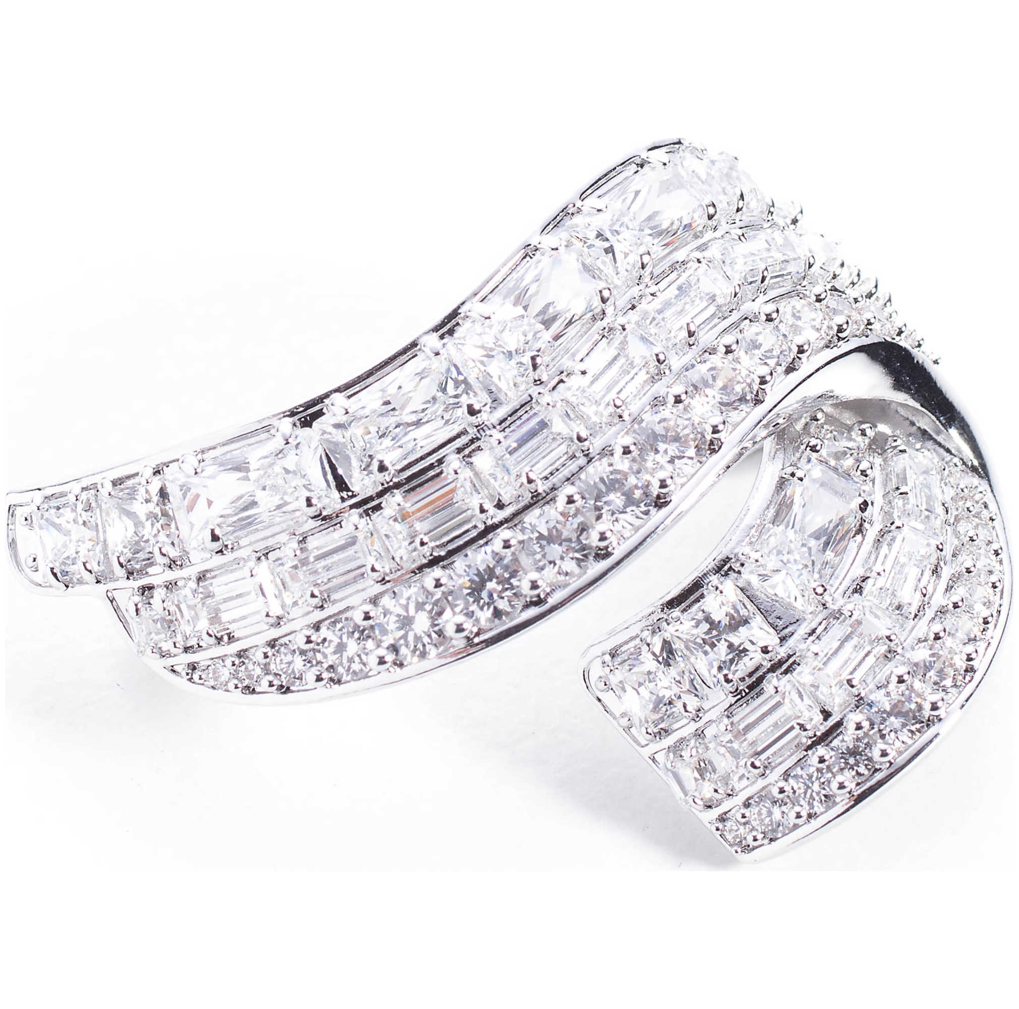 סיכה Hyperbola עם קריסטל לבן של Swarovski