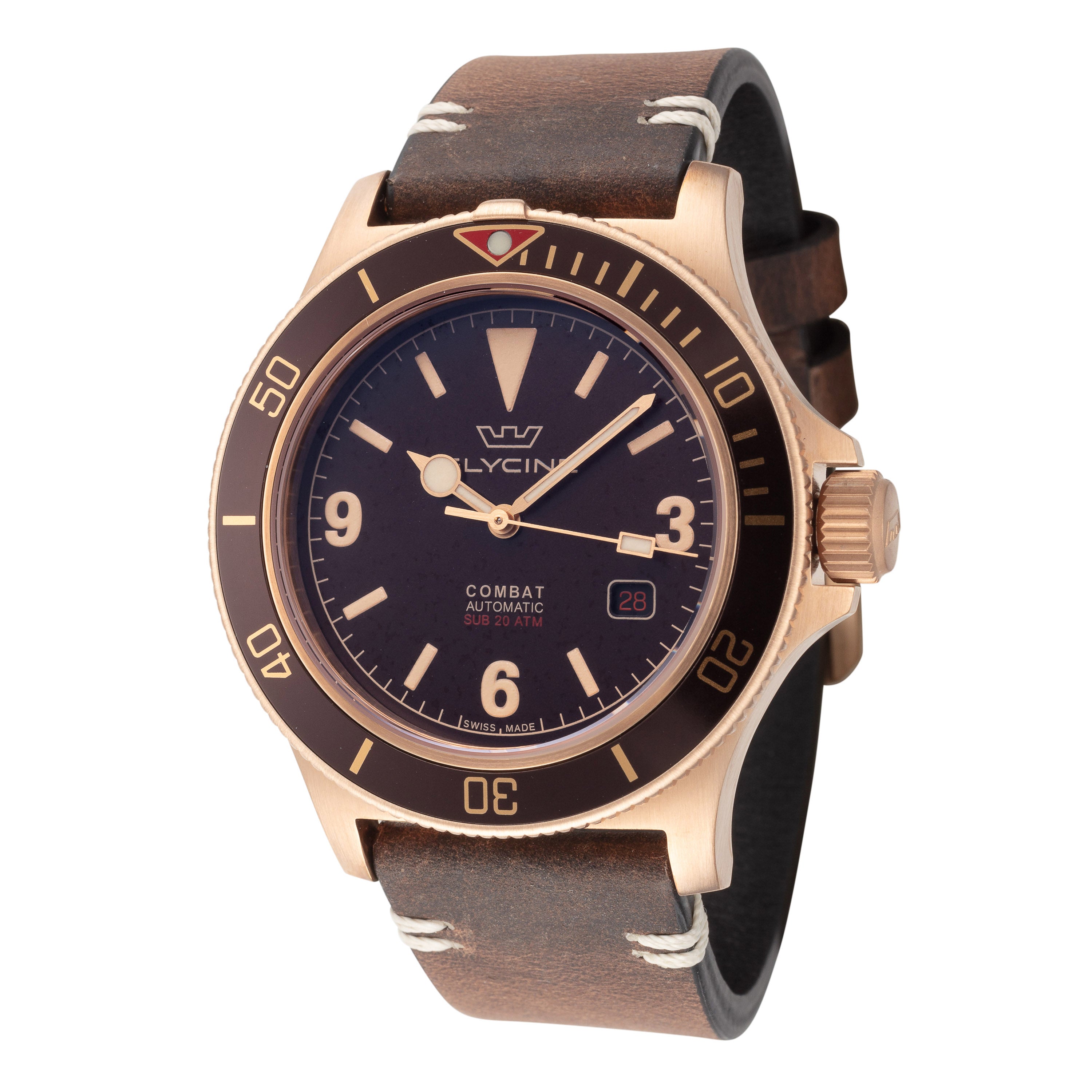 Glycine Men's Combat Sub Bronze Vintage 42mm Automatic Watch GL0420