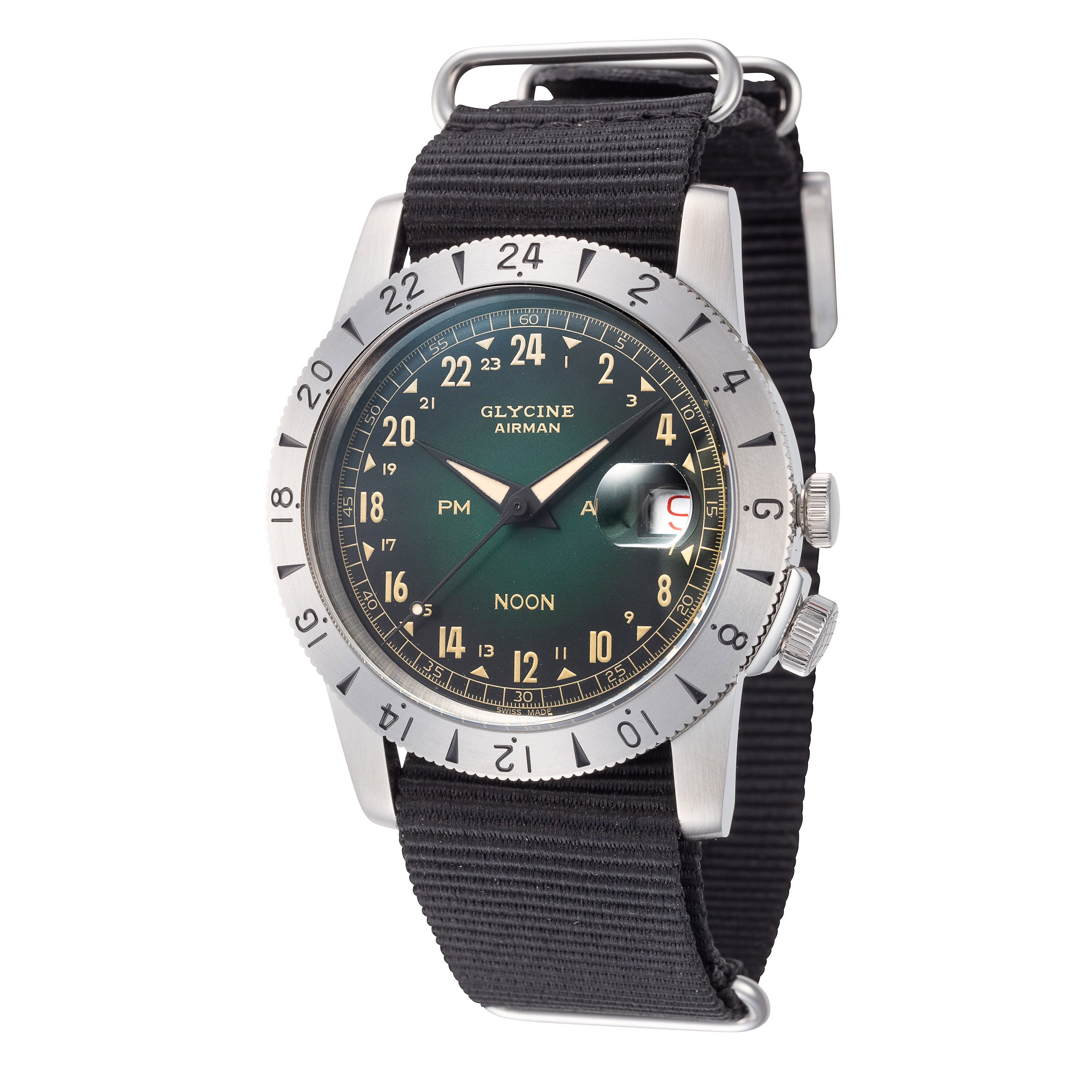 Glycine Men's Airman Vintage Noon Purist 40mm Automatic Watch GL0476