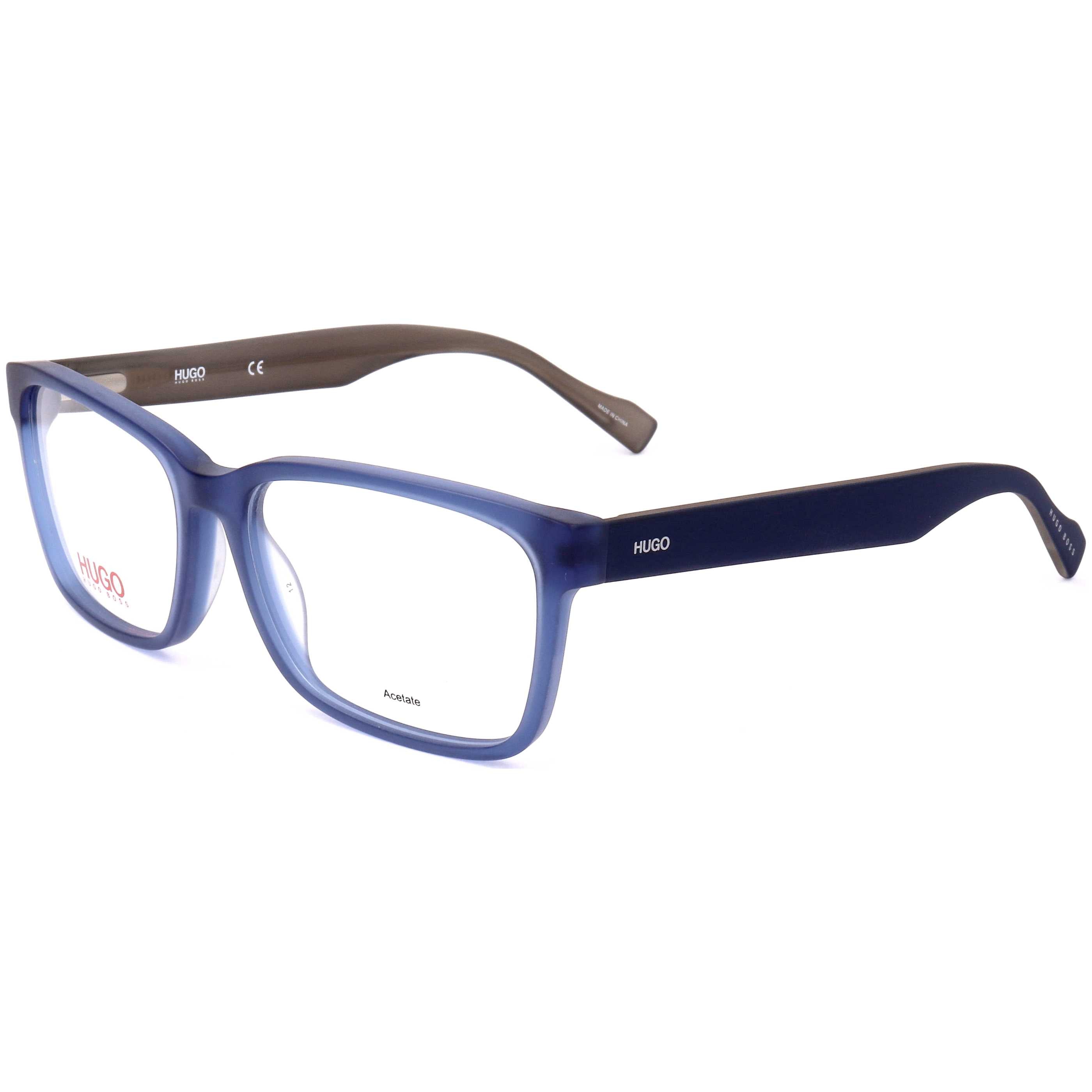 Hugo Boss Men's 55mm Matte Blue Eyeglasses HG0182-FLL-55