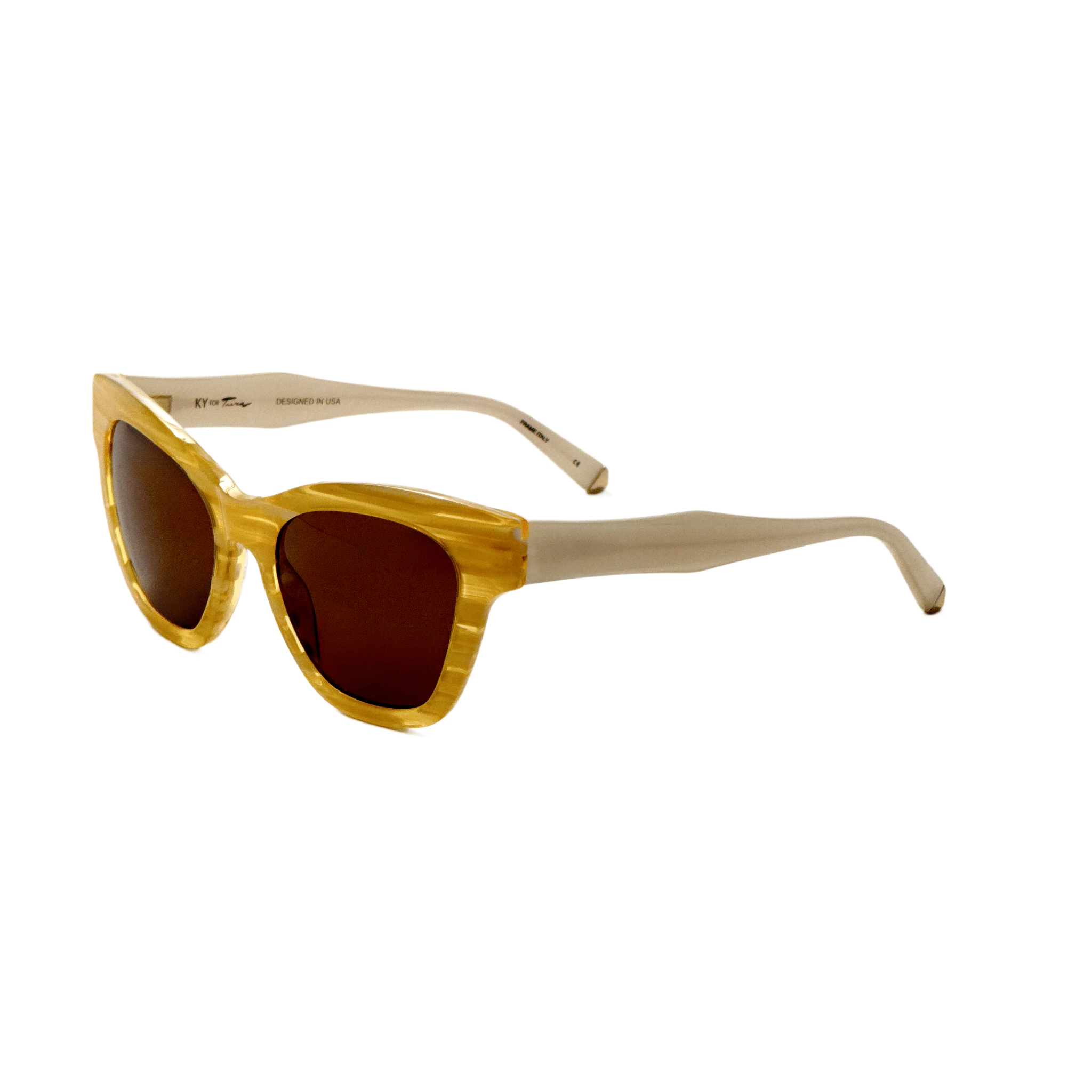 Kate Young Charlotte Women's 55mm Honey Yellow Sunglasses K538-HON-55