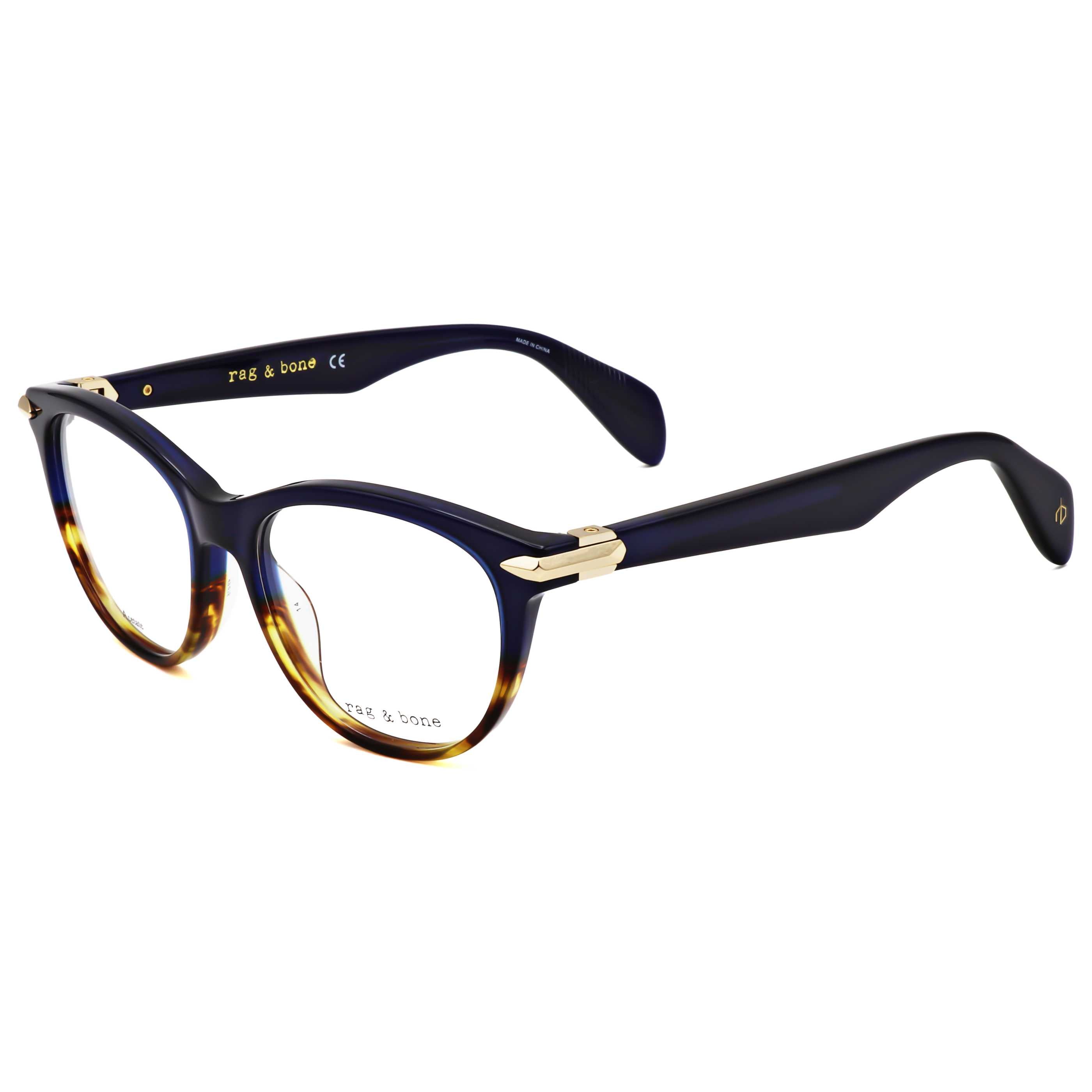 Rag & Bone Women's 49 mm Havana Blue Eyeglasses RNB3014-IPR-49