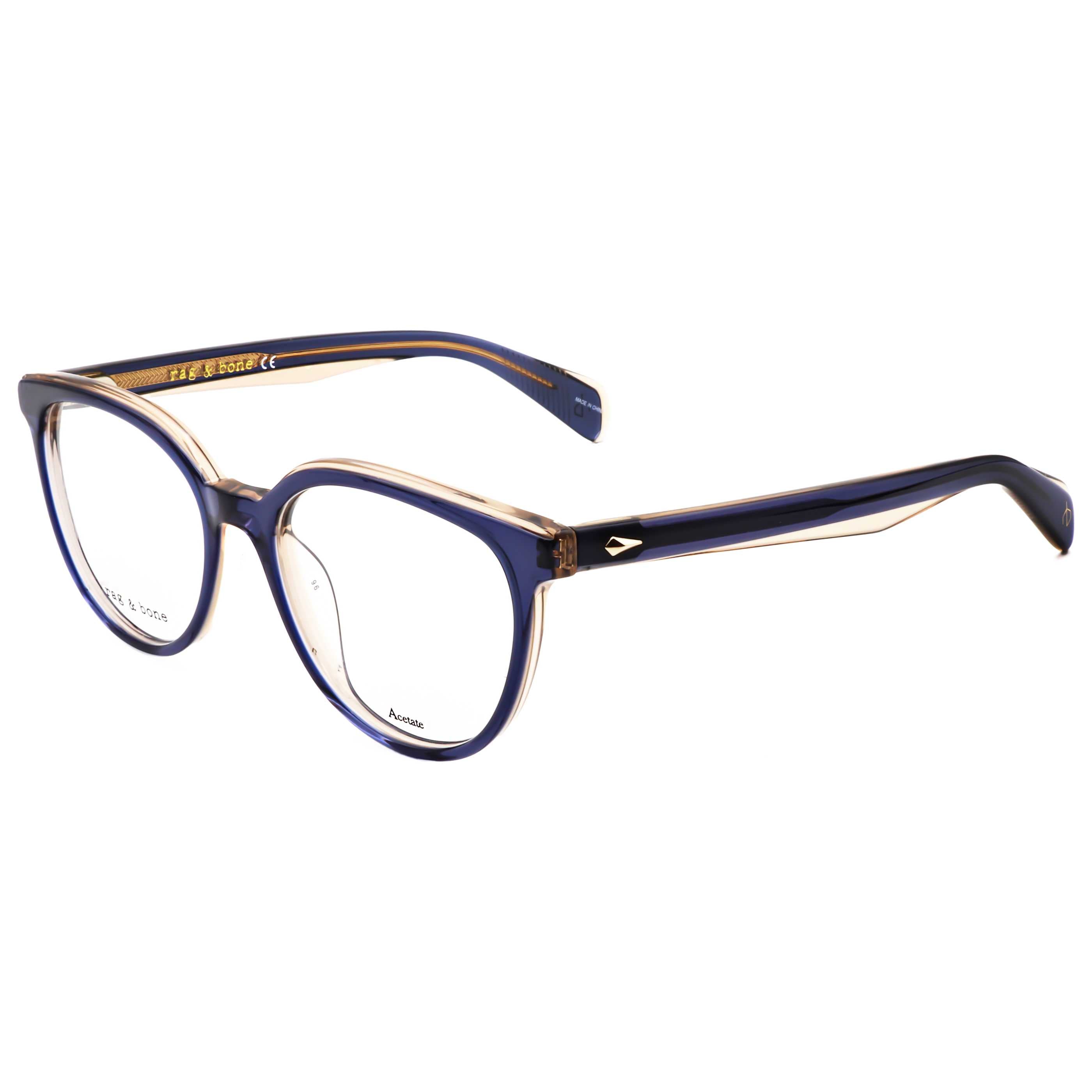 Rag & Bone Women's 50mm Blue Beige Eyeglasses RNB3029-YRQ-50