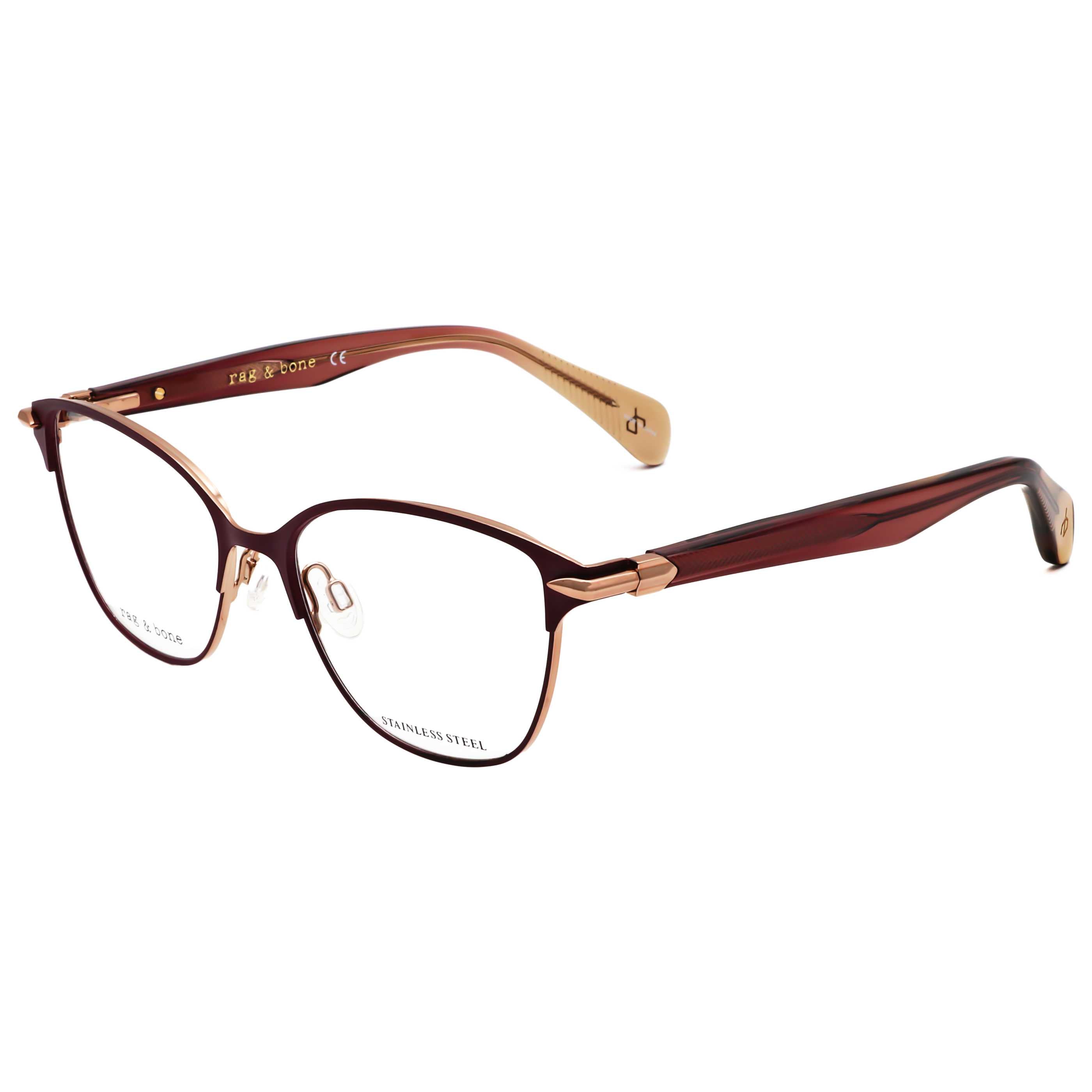 Rag & Bone Women's 52 mm Burgundy Eyeglasses RNB3049-LHF-52