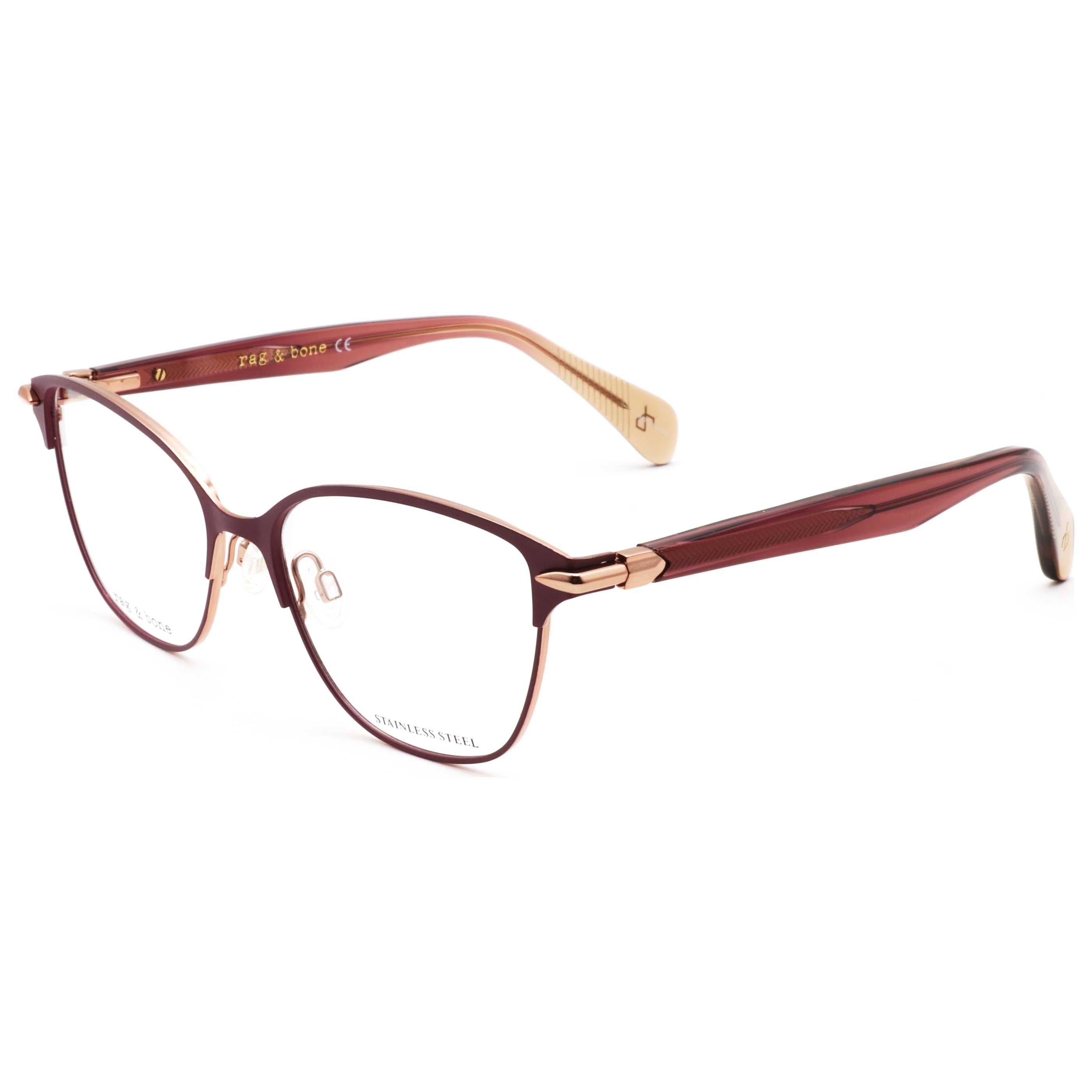 Rag & Bone Women's 54 mm Burgundy Eyeglasses RNB3049-LHF-54