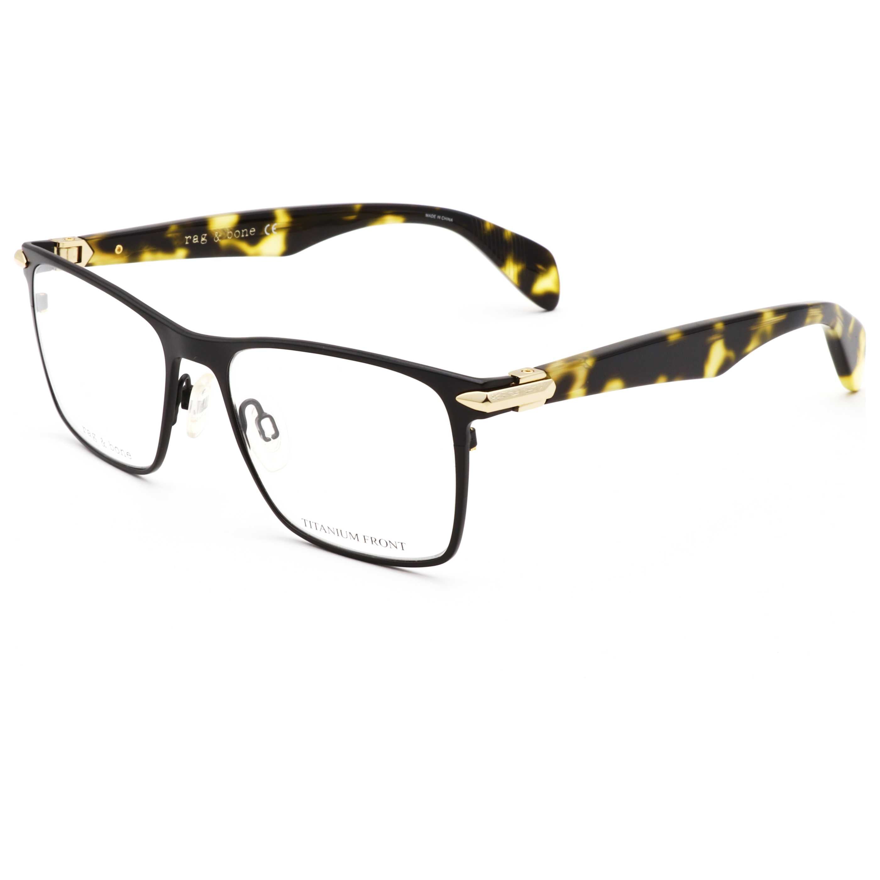 Rag & Bone Men's 53 mm Matte Black Havana Eyeglasses RNB7009-0AM-53