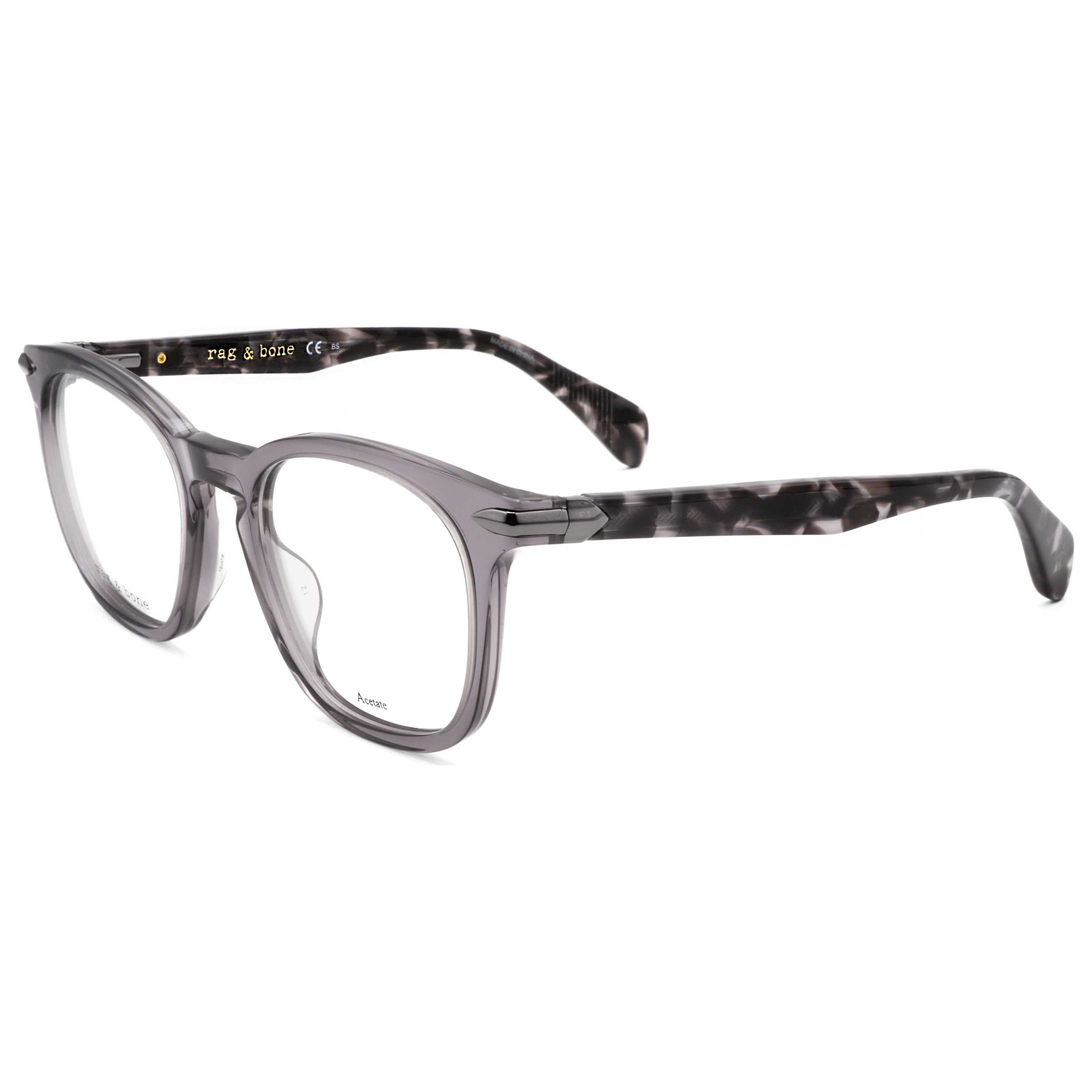 Rag & Bone Unisex 50mm Grey Havana Eyeglasses RNB7037-G-ACI-50