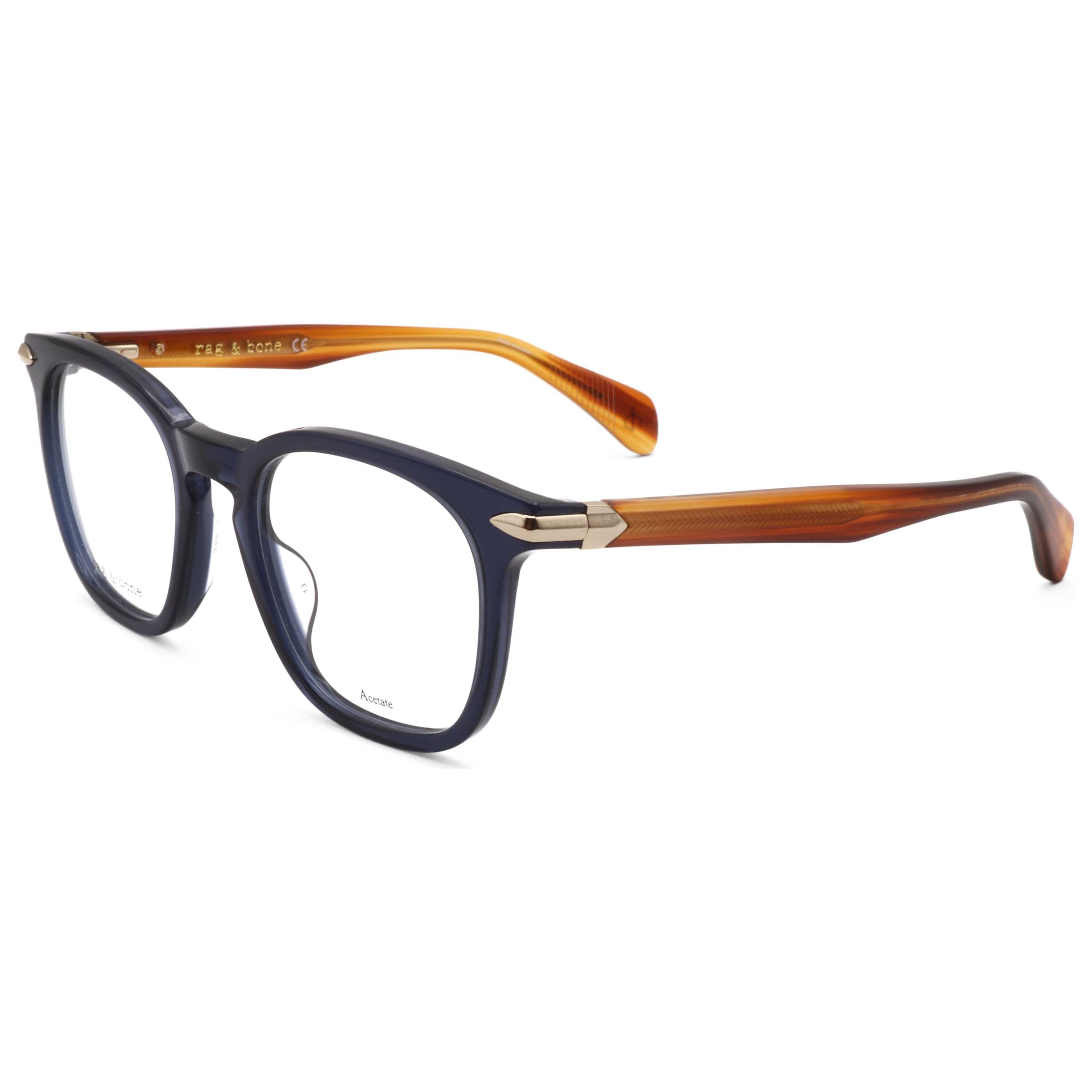 Rag & Bone Unisex 50 mm Blue Brown Eyeglasses RNB7037-G-S9W-50