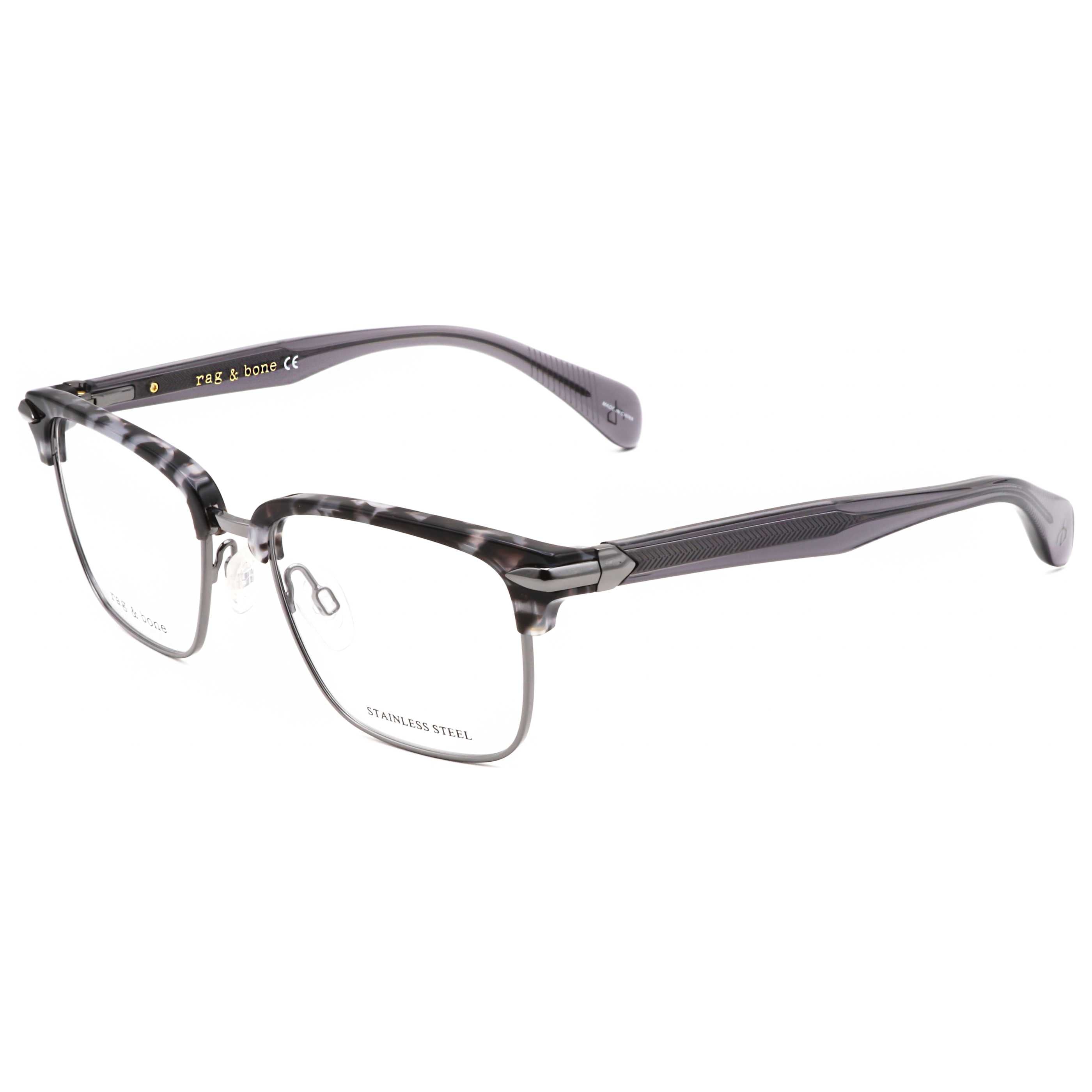 Rag & Bone Men's 51 mm Grey Havana Eyeglasses RNB7038-G-YV4-51