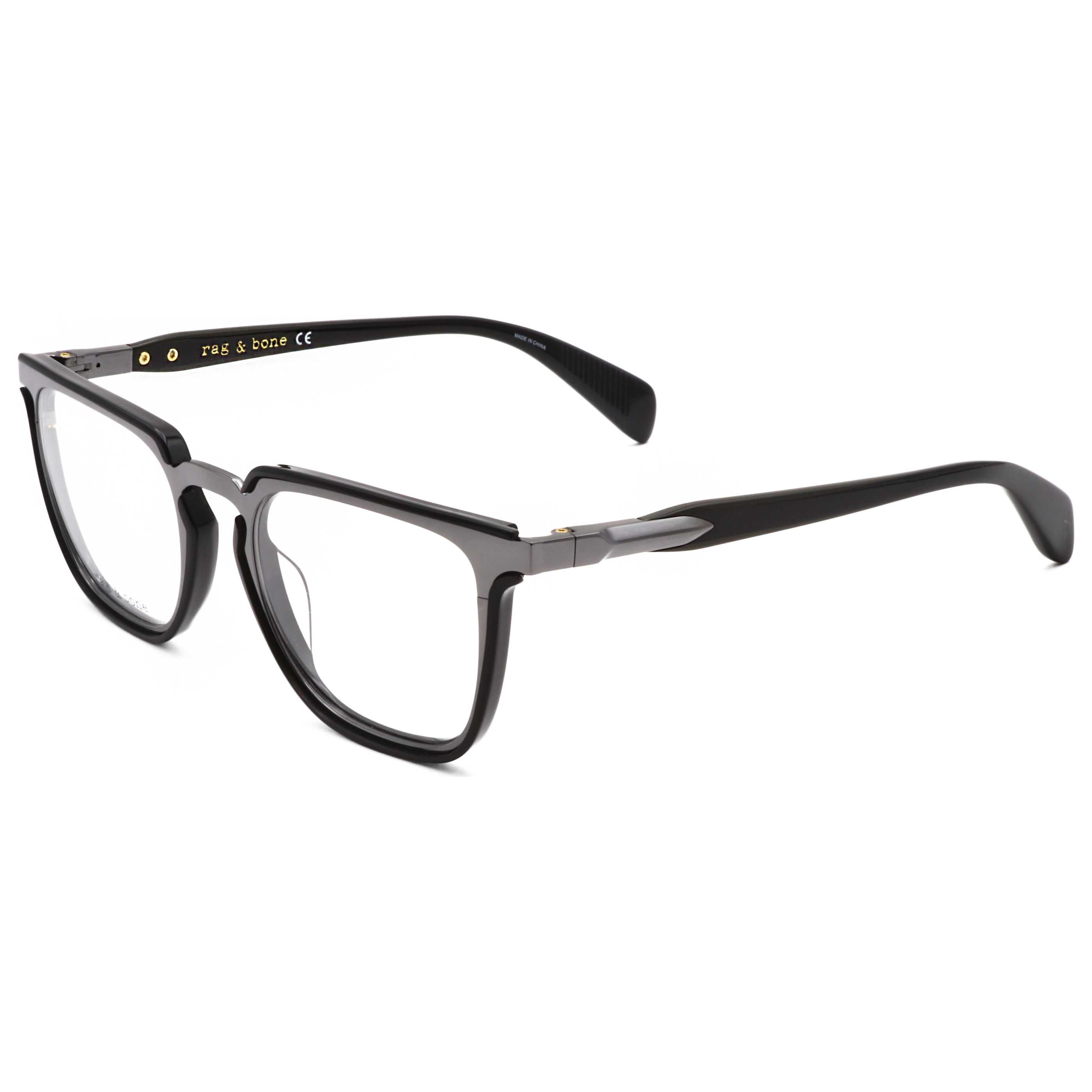 Rag & Bone Men's 51mm Black Dark Ruthenium Eyeglasses RNB7039-ANS-51