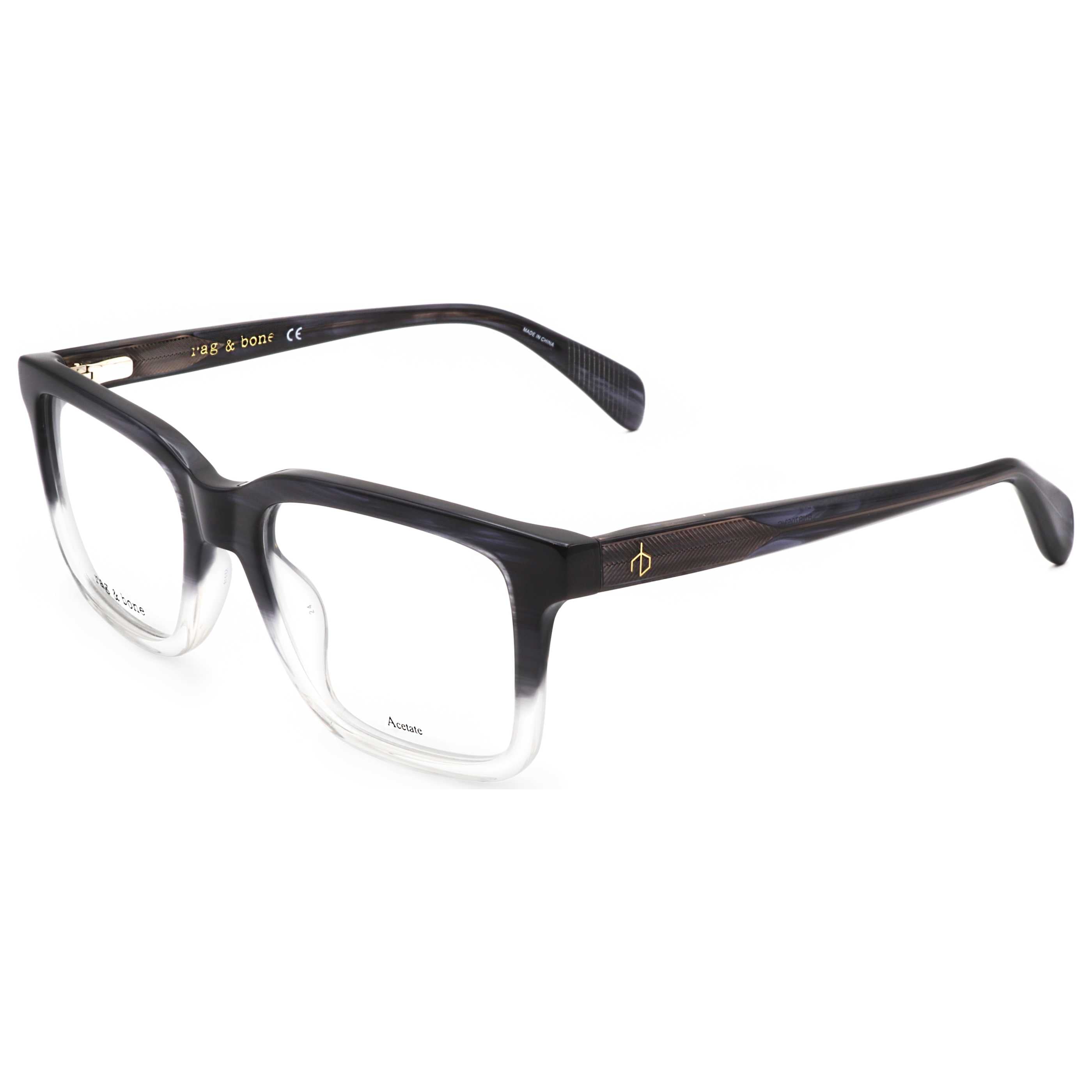 Rag & Bone Men's 53mm Grey Horn Eyeglasses RNB7053-G-2W8-53