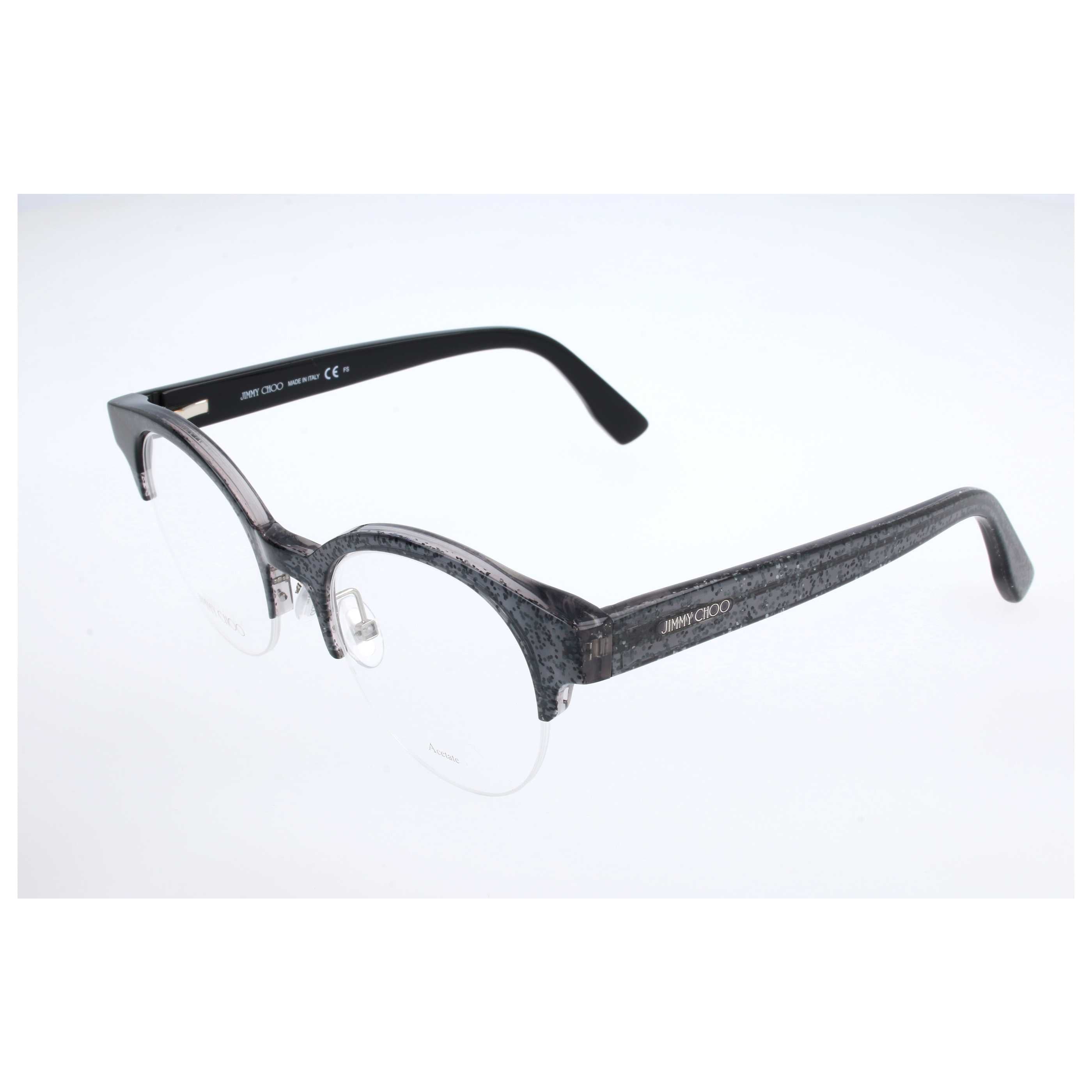 Jimmy Choo Women's 47 mm Black Glitter Black Eyeglasses JC151-RBY-47