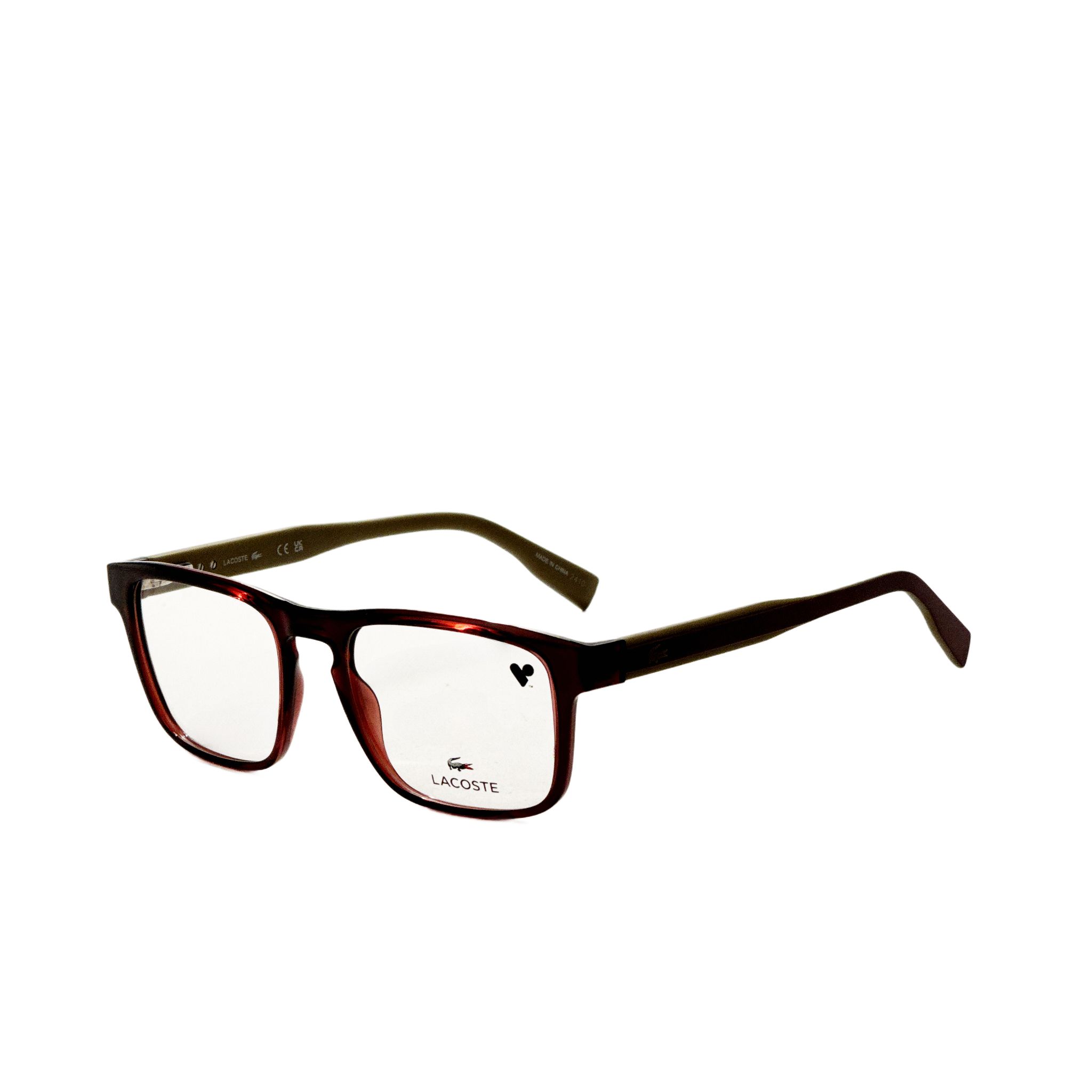 Lacoste Men's 54 mm Transparent Burgundy Eyeglasses L2972-601