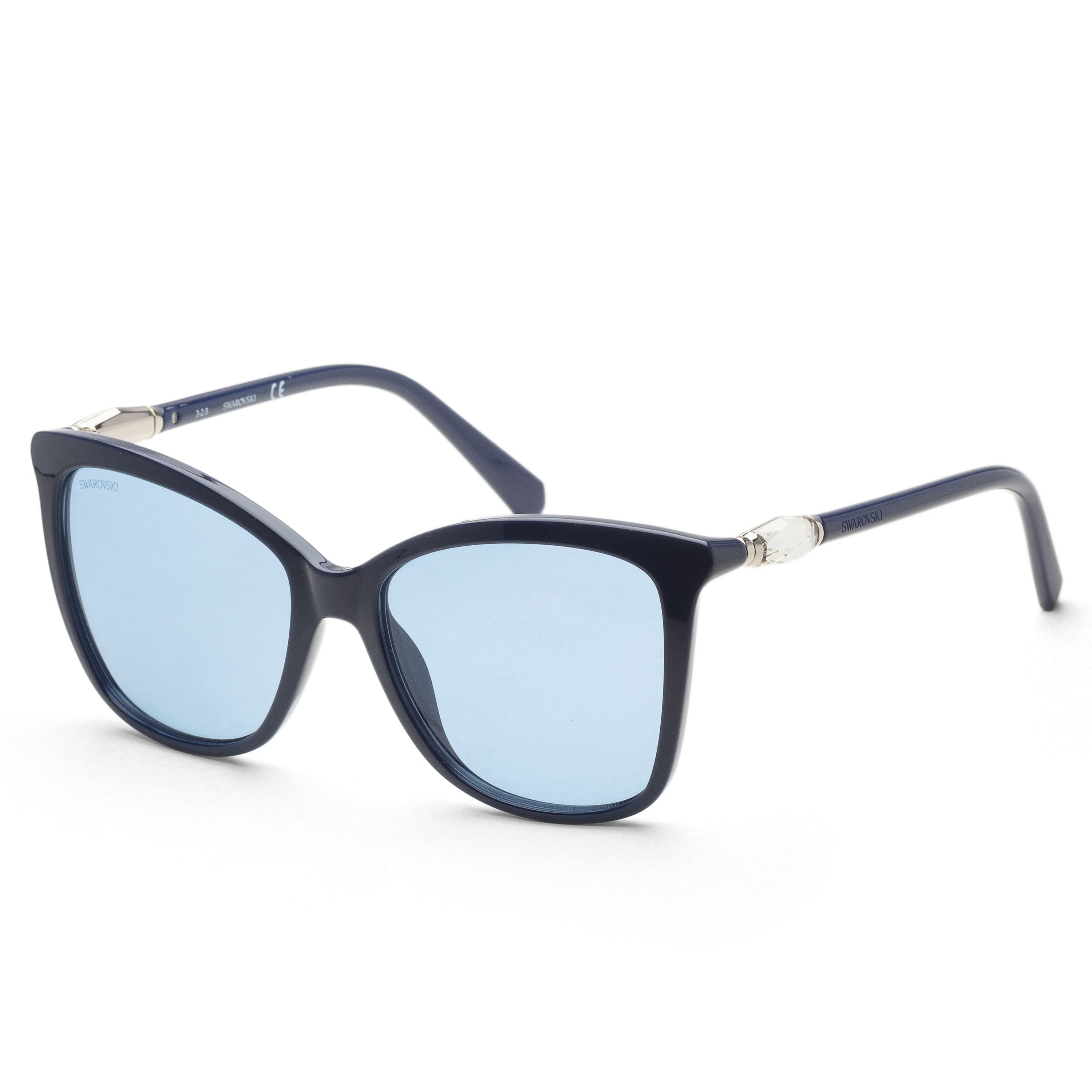 Swarovski Women's 55 mm Shiny Blue Sunglasses SK0227-90V