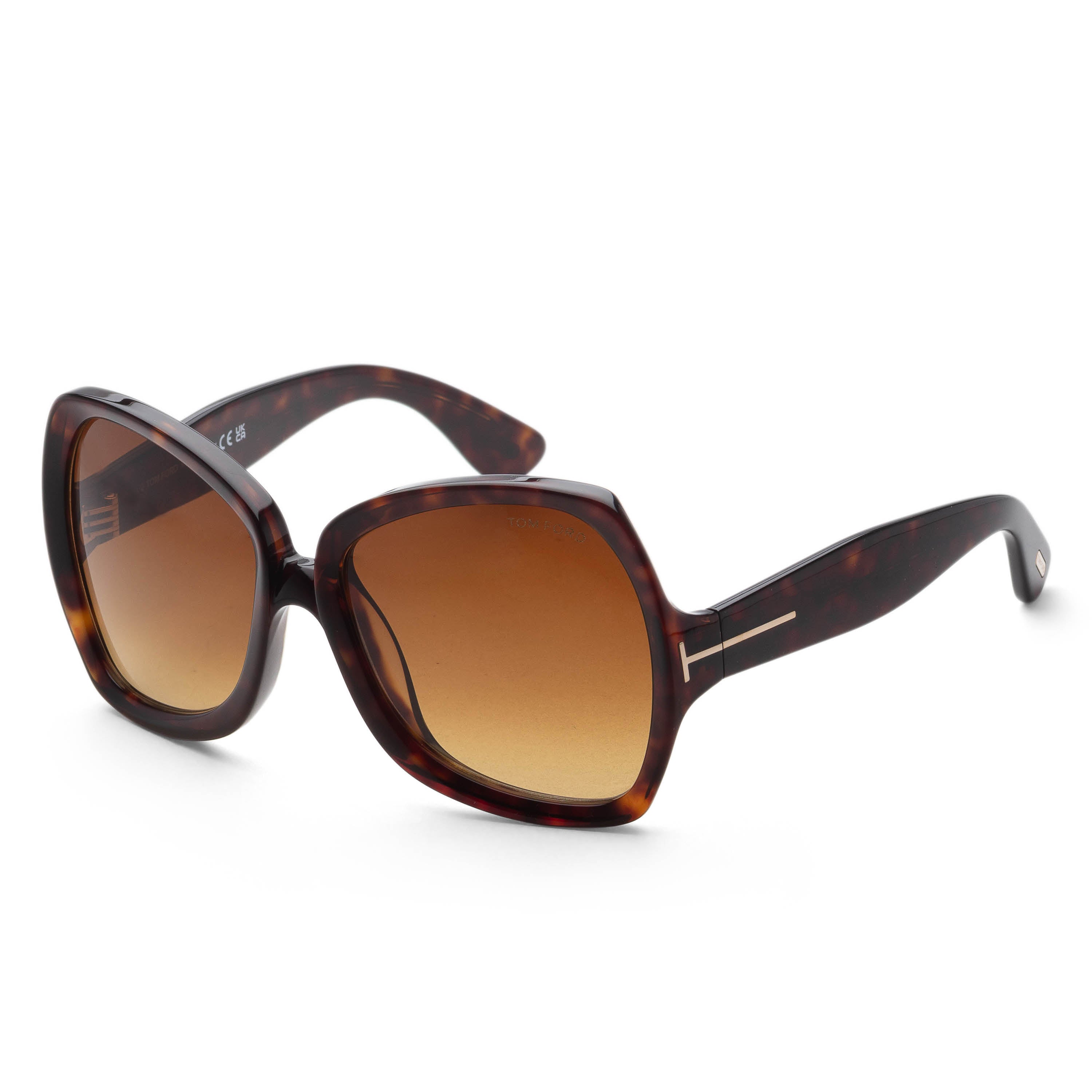 Tom Ford Women's Fashion 60 mm Dark Havana Sunglasses FT1222-52F-60