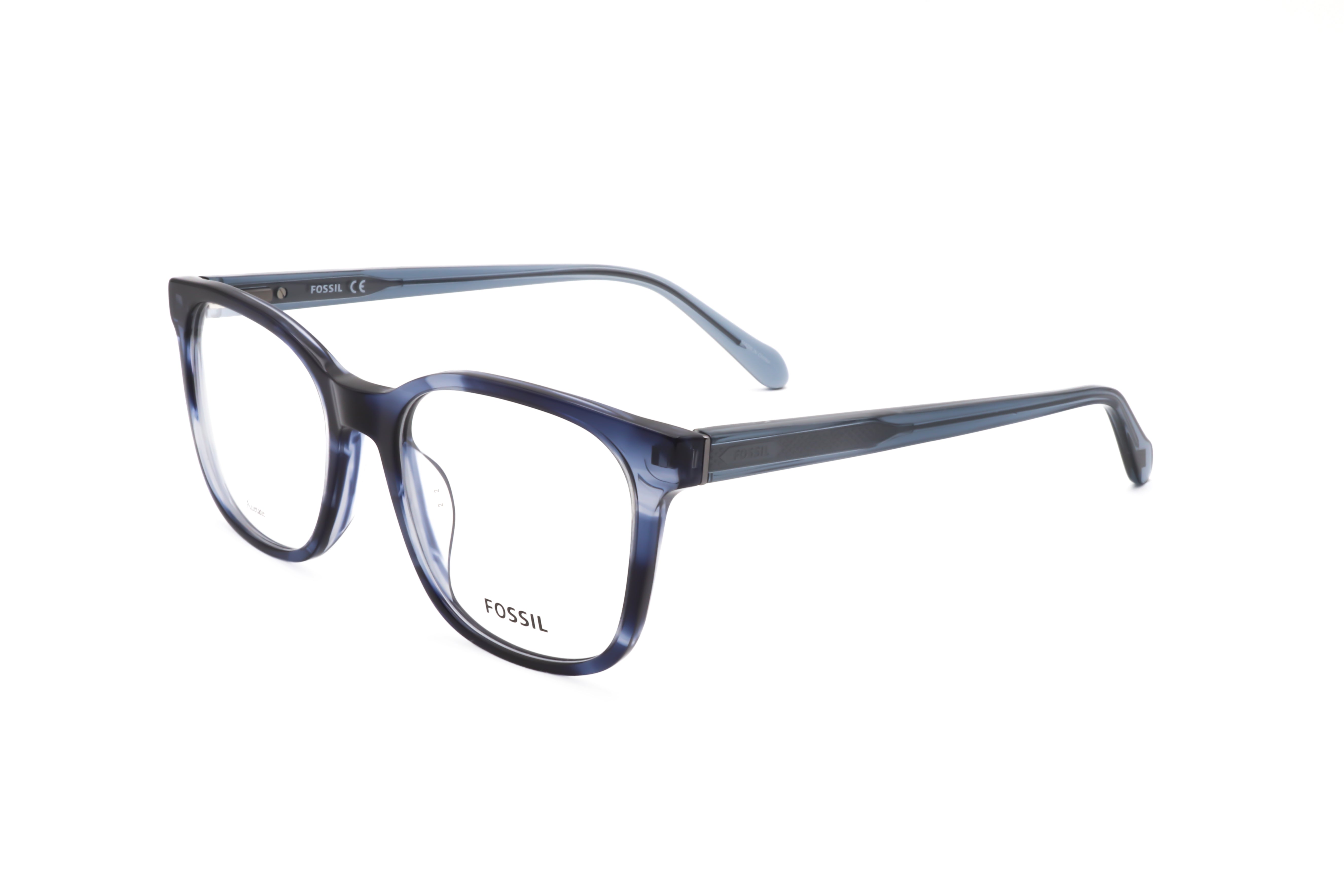 Fossil Men's 53 mm Blue Horn Eyeglasses FOS7135-G-38I-53