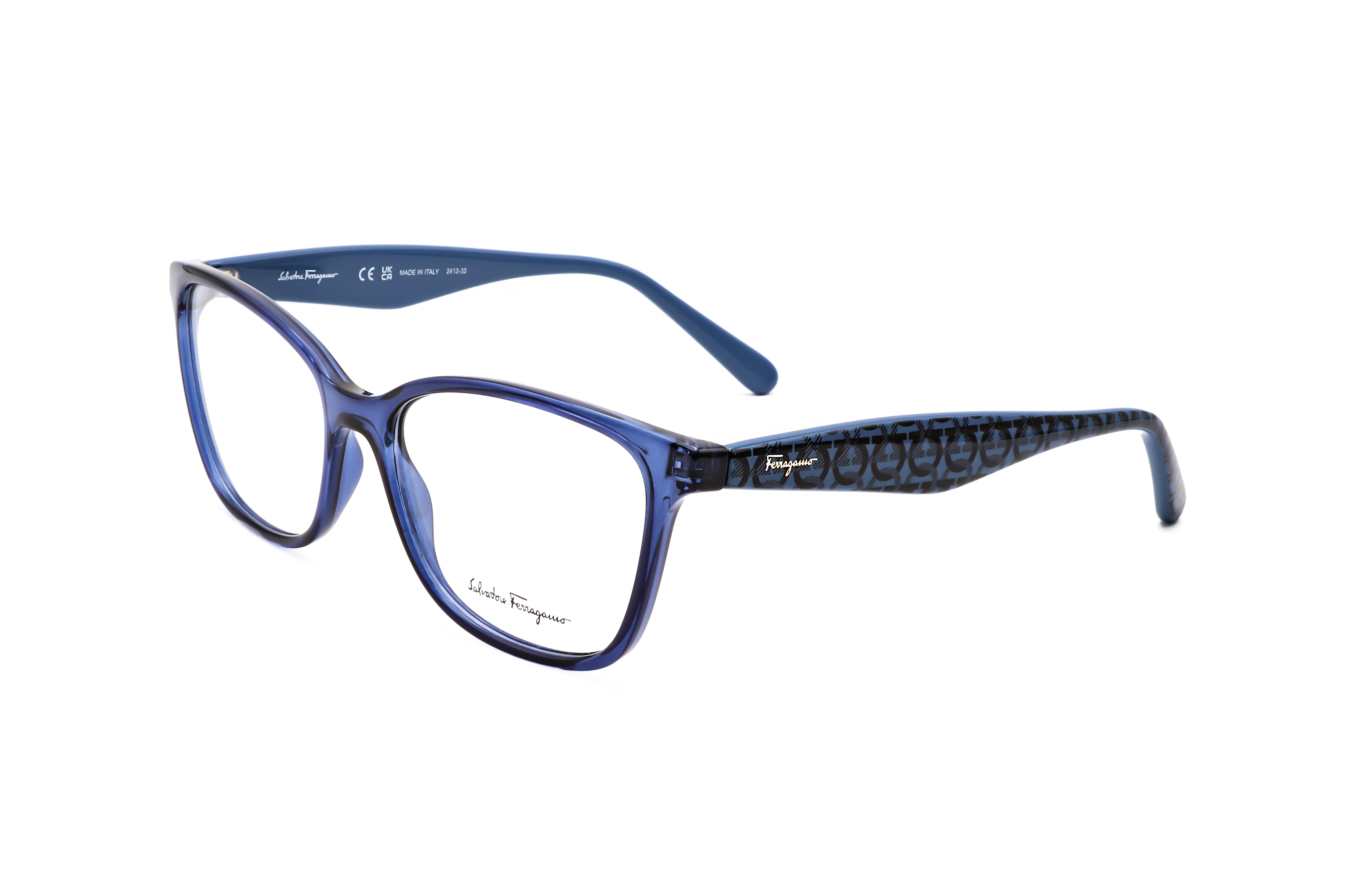 Ferragamo Women's 55 mm Transparent Blue Eyeglasses SF2918-432-55
