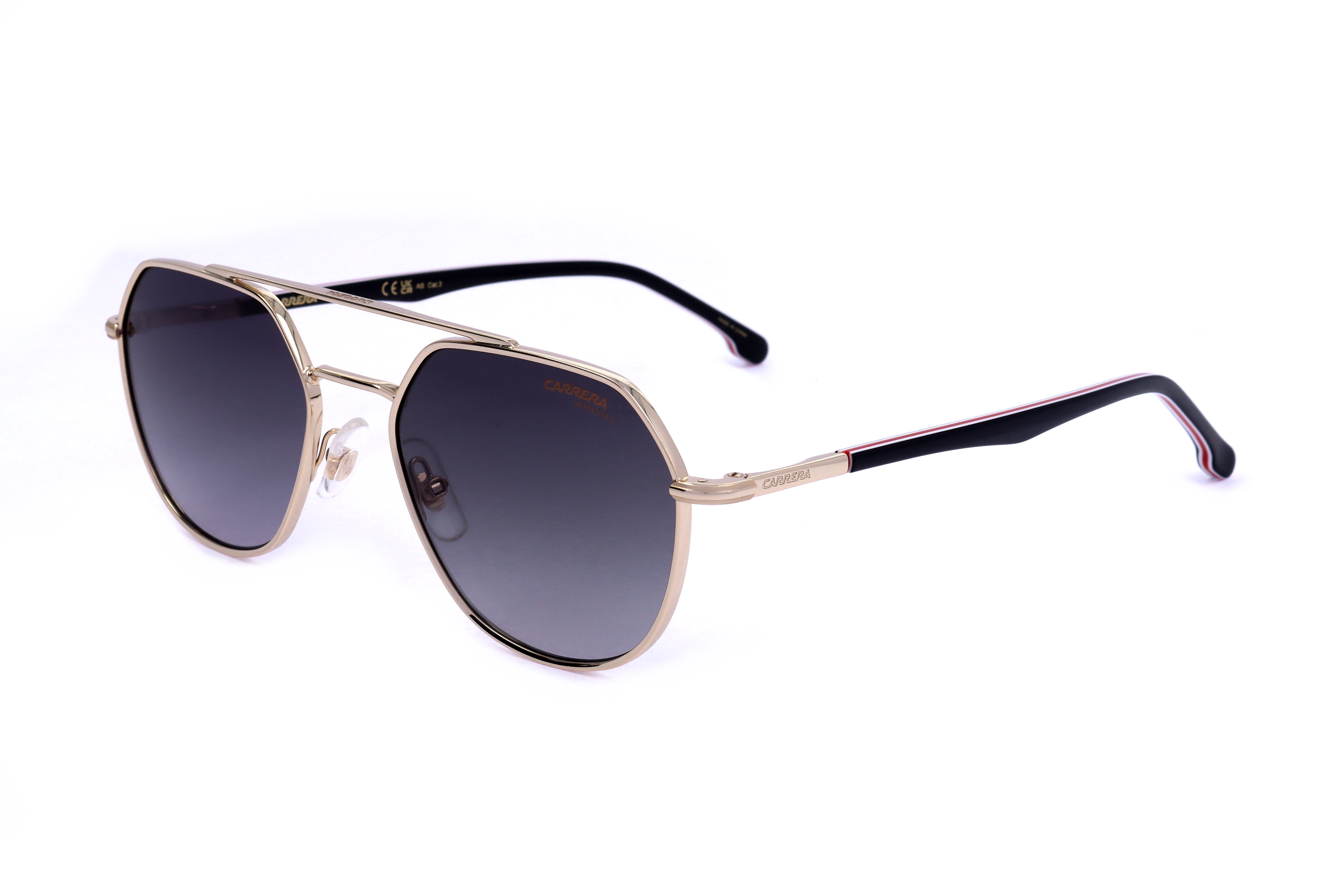 Carrera Unisex 53 mm Gold Striped Black Sunglasses CA303S-0W97-9O