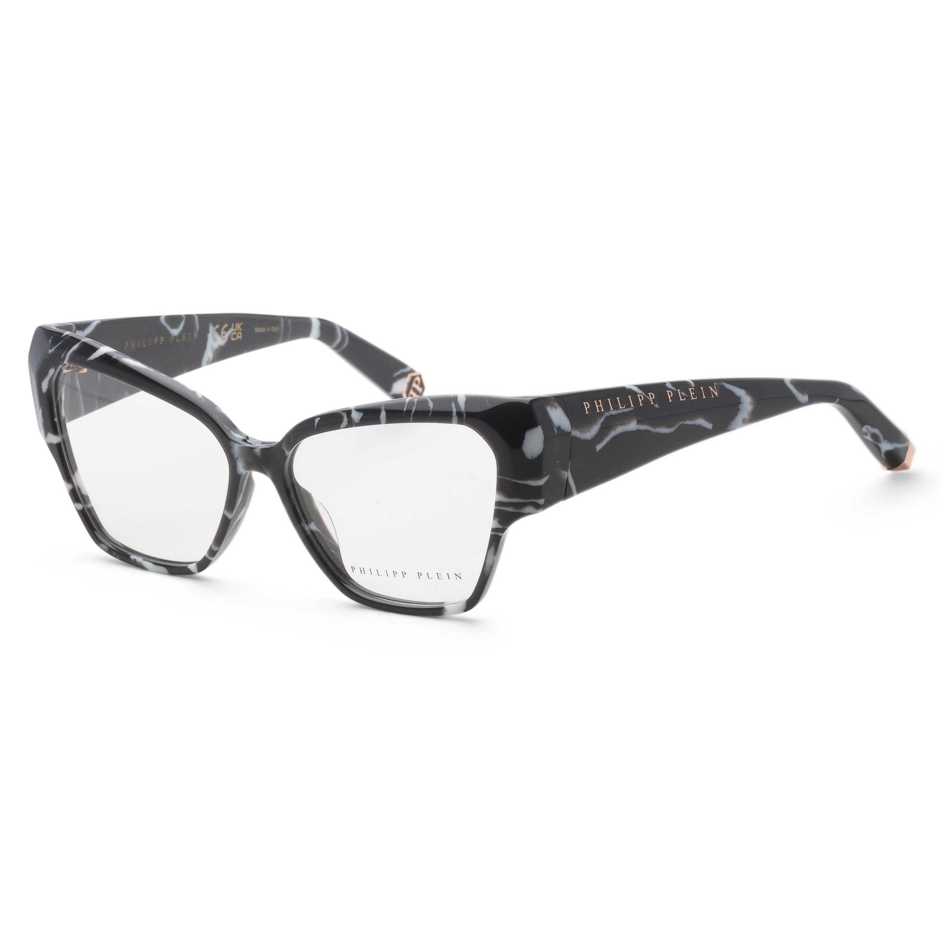 Philipp Plein Women's 55mm Marbled Black Eyeglasses VPP100550Z21