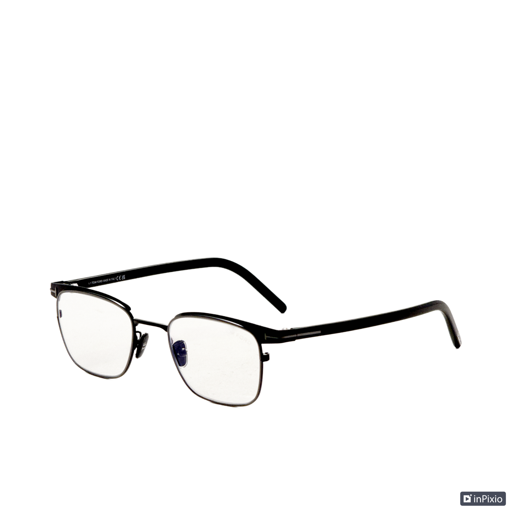 Tom Ford Women's 49mm Shiny Black Gunmetal Blue Block Frames FT5854-D-B-005-49