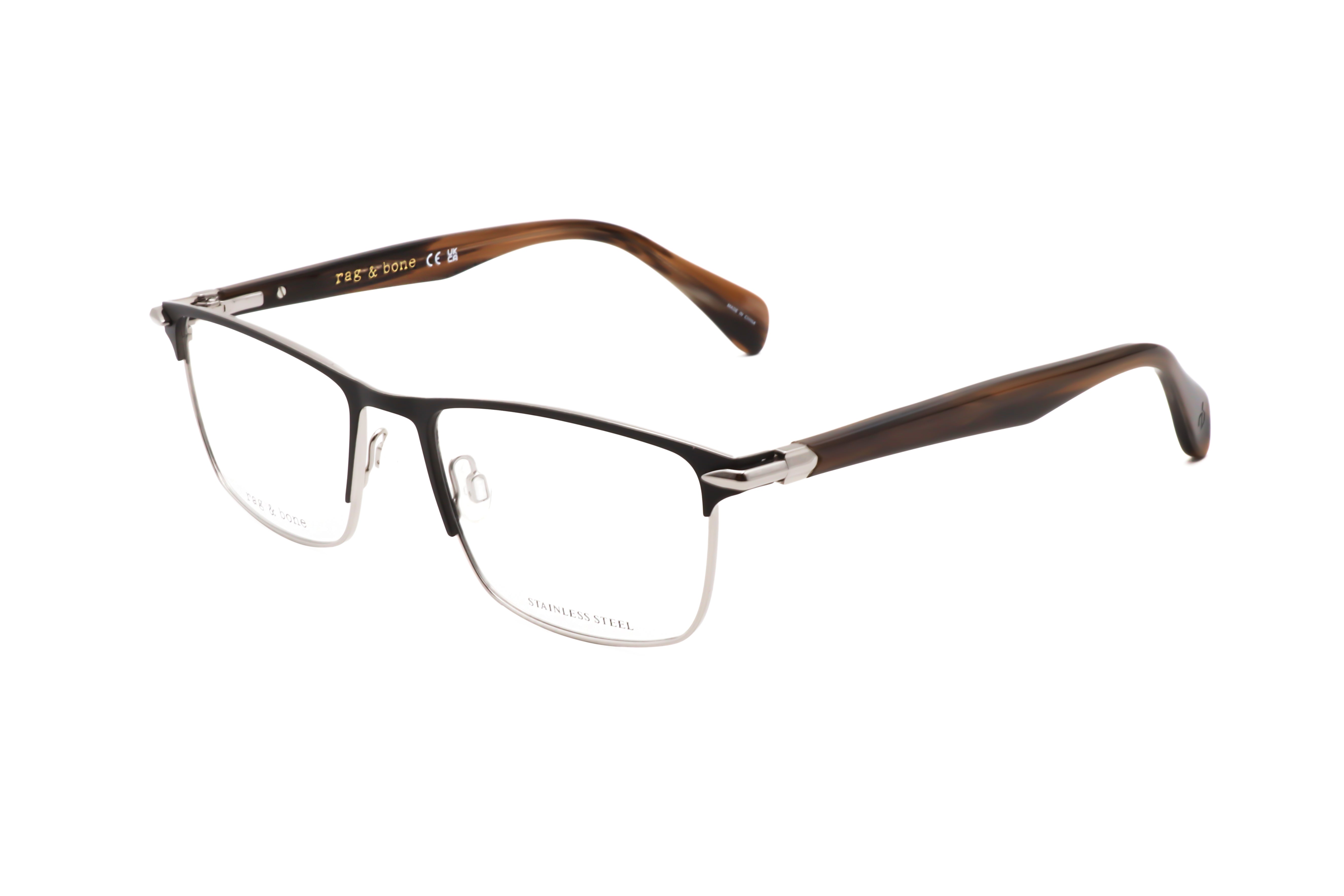 Rag & Bone Men's 55mm Black Grey Horn Eyeglasses RNB7046-XOW-55