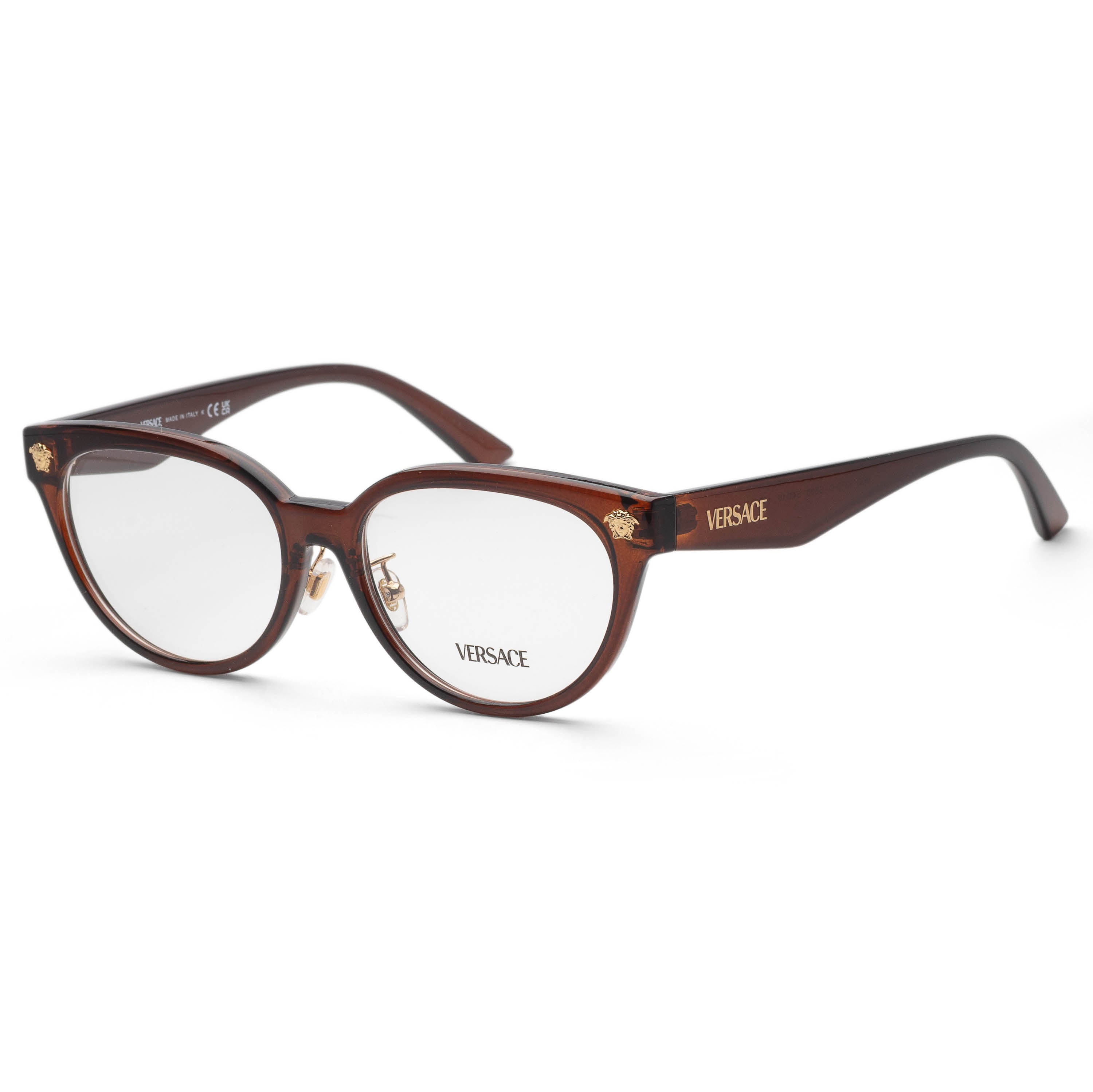 Versace Women's 54mm Brown Transparent Eyeglasses VE3370D-5508-54