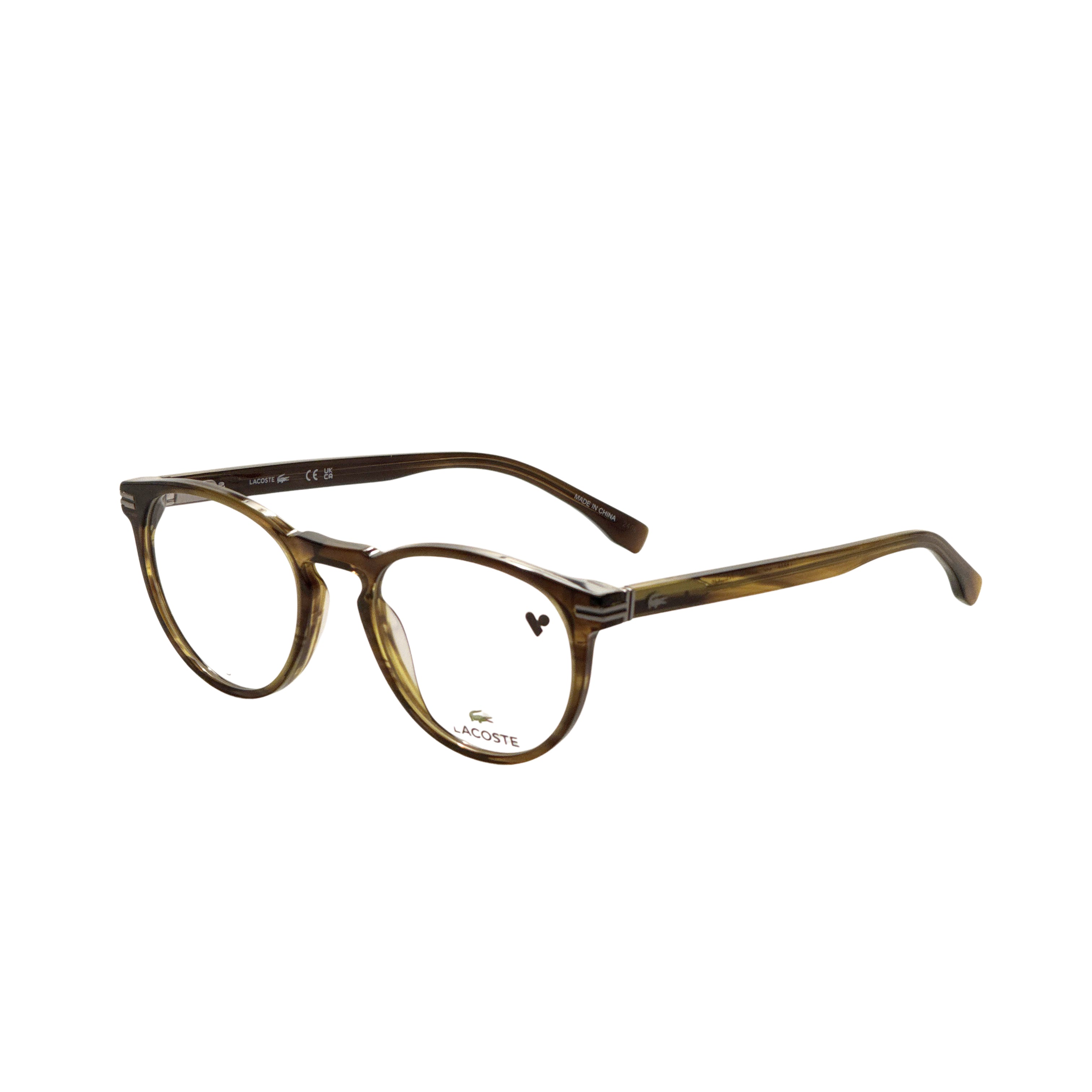 Lacoste Men's 50mm Striped Khaki Eyeglasses L2966-275-50