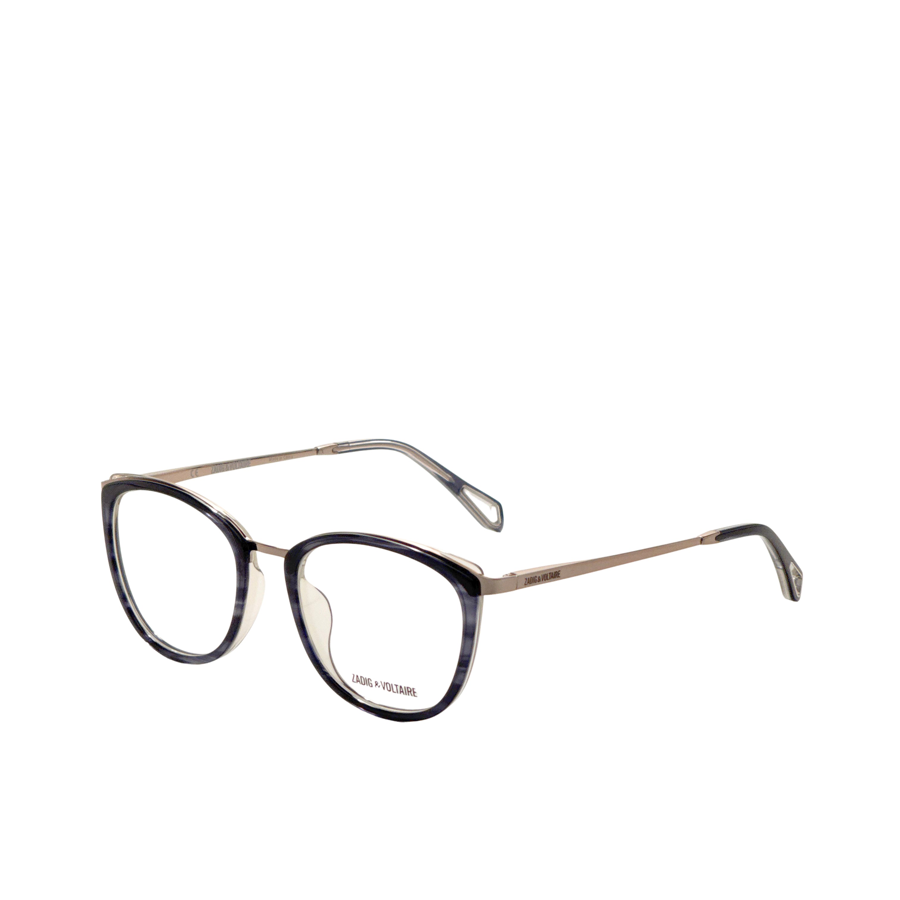 Zadig & Voltaire Women's 52 mm Striped Bicolor Blue Eyeglasses VZV313-5206B7