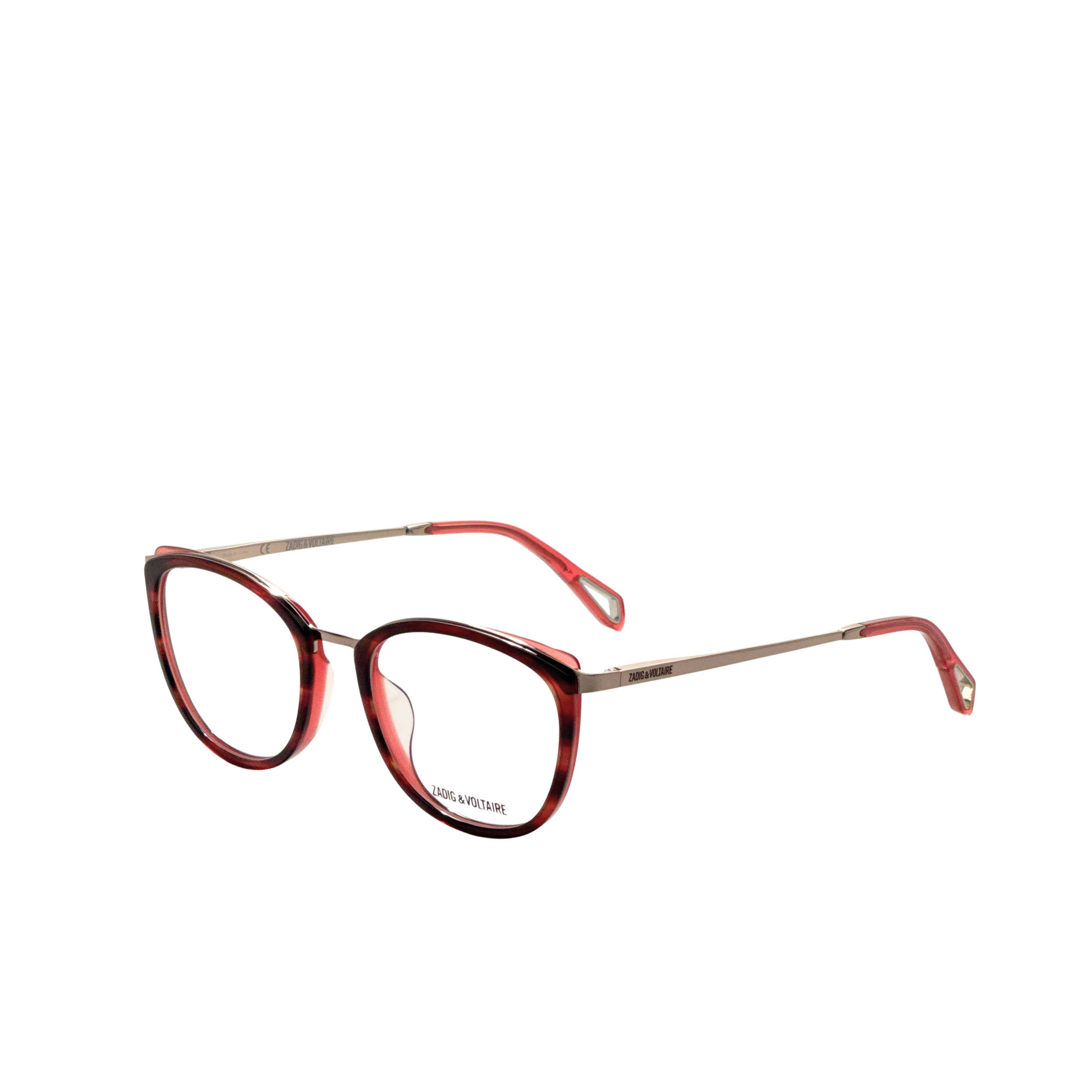 Zadig & Voltaire Women's 52 mm Striped Bicolor Red Eyeglasses VZV313-5206B8