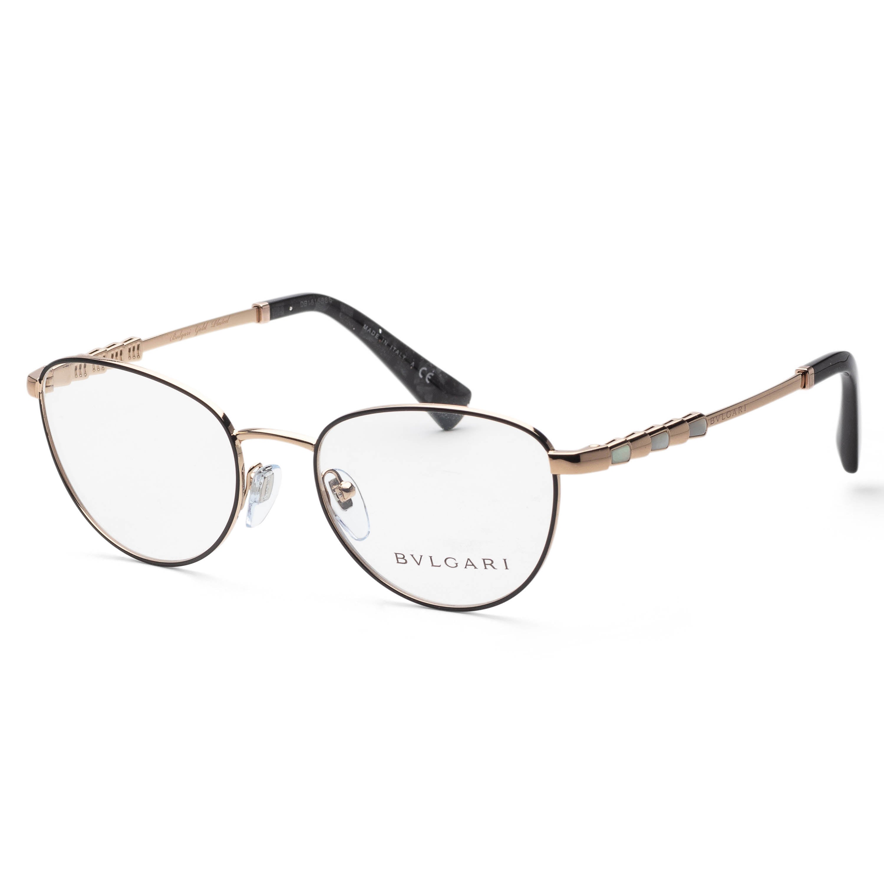 Bulgari Women's 52mm Black Pink Gold Eyeglasses BV2215KB-2056-52