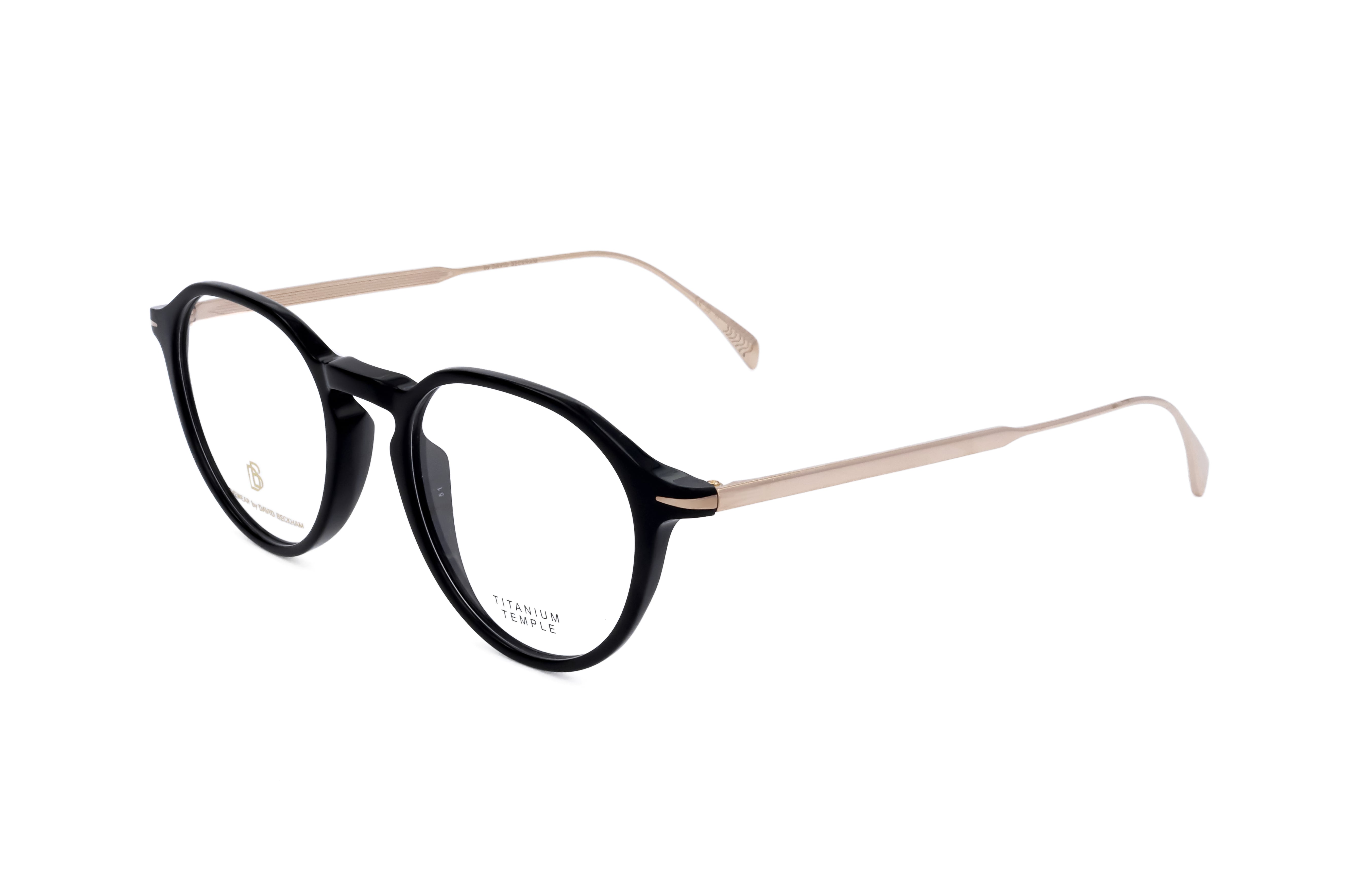 David Beckham Men's 49mm Black Gold Eyeglasses DB1105-2M2-49