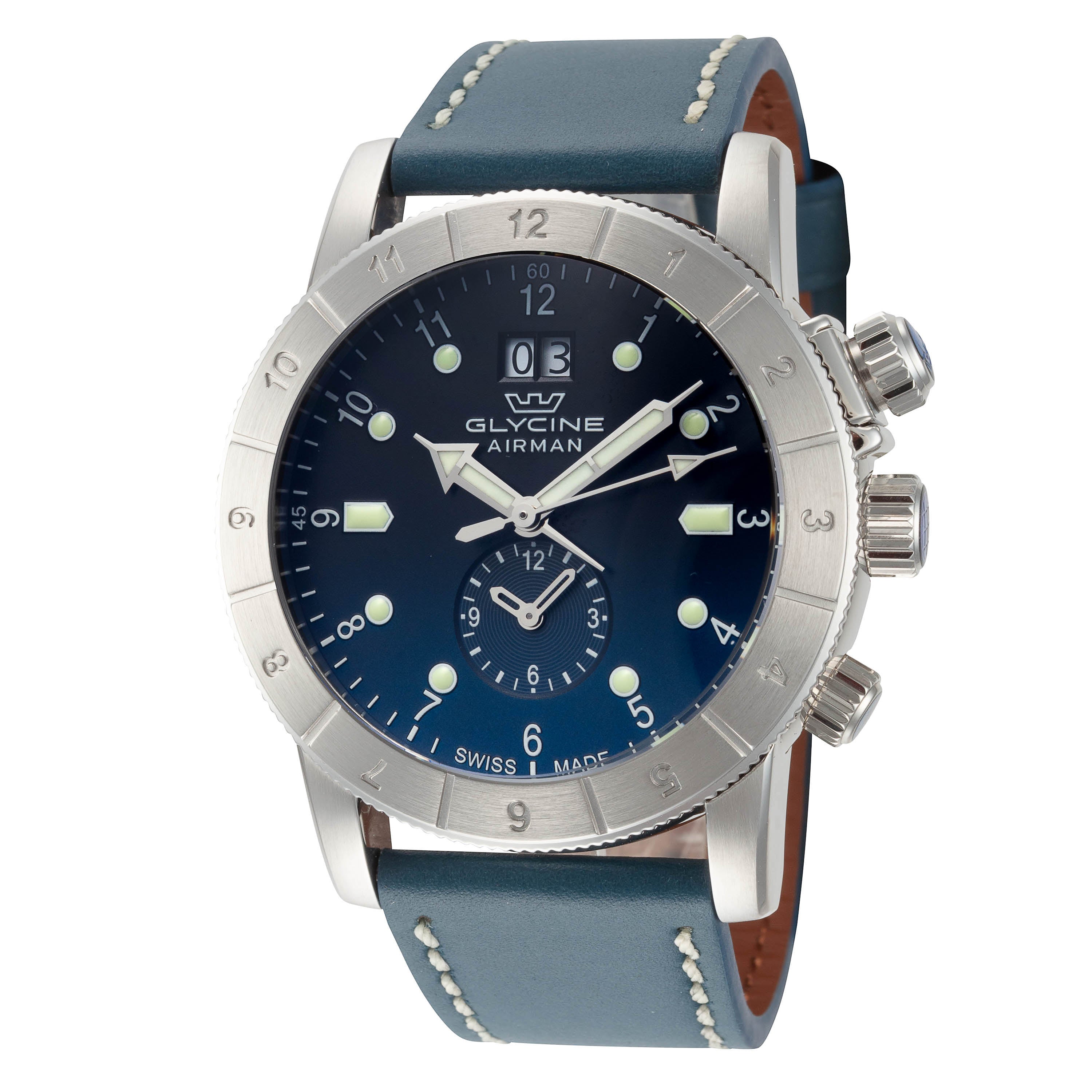 Glycine Men's Airman GMT Quartz 42mm GMT Watch GL0151