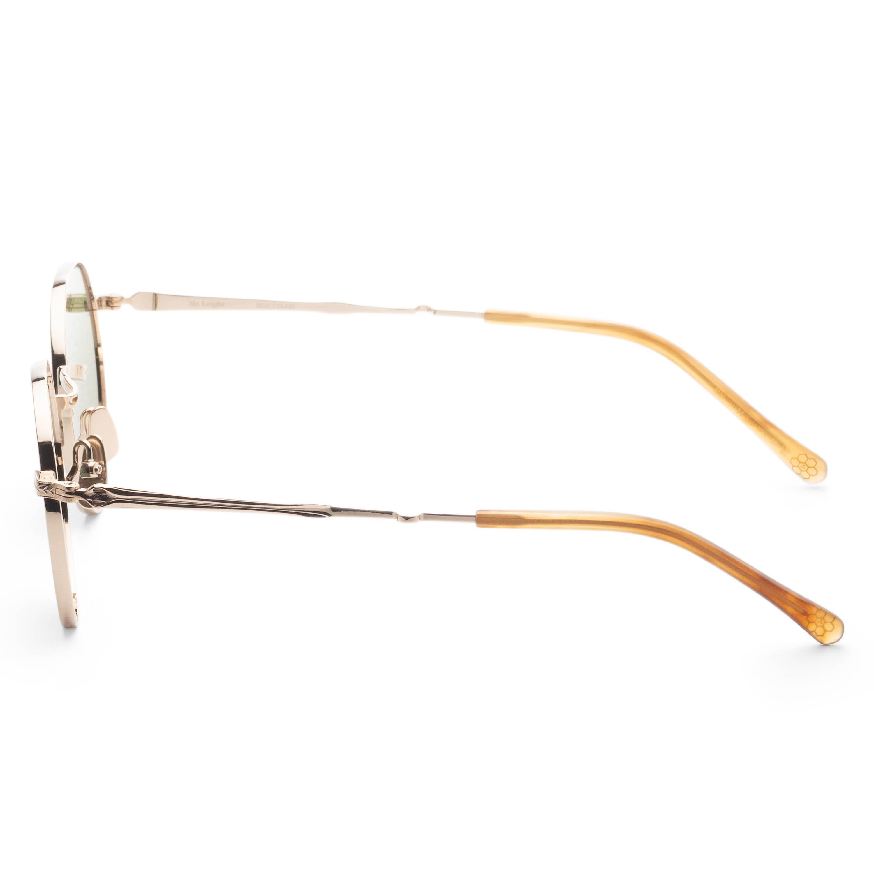 Garrett Leight Unisex HACHI 49mm 12K White Gold Sunglasses ML4033