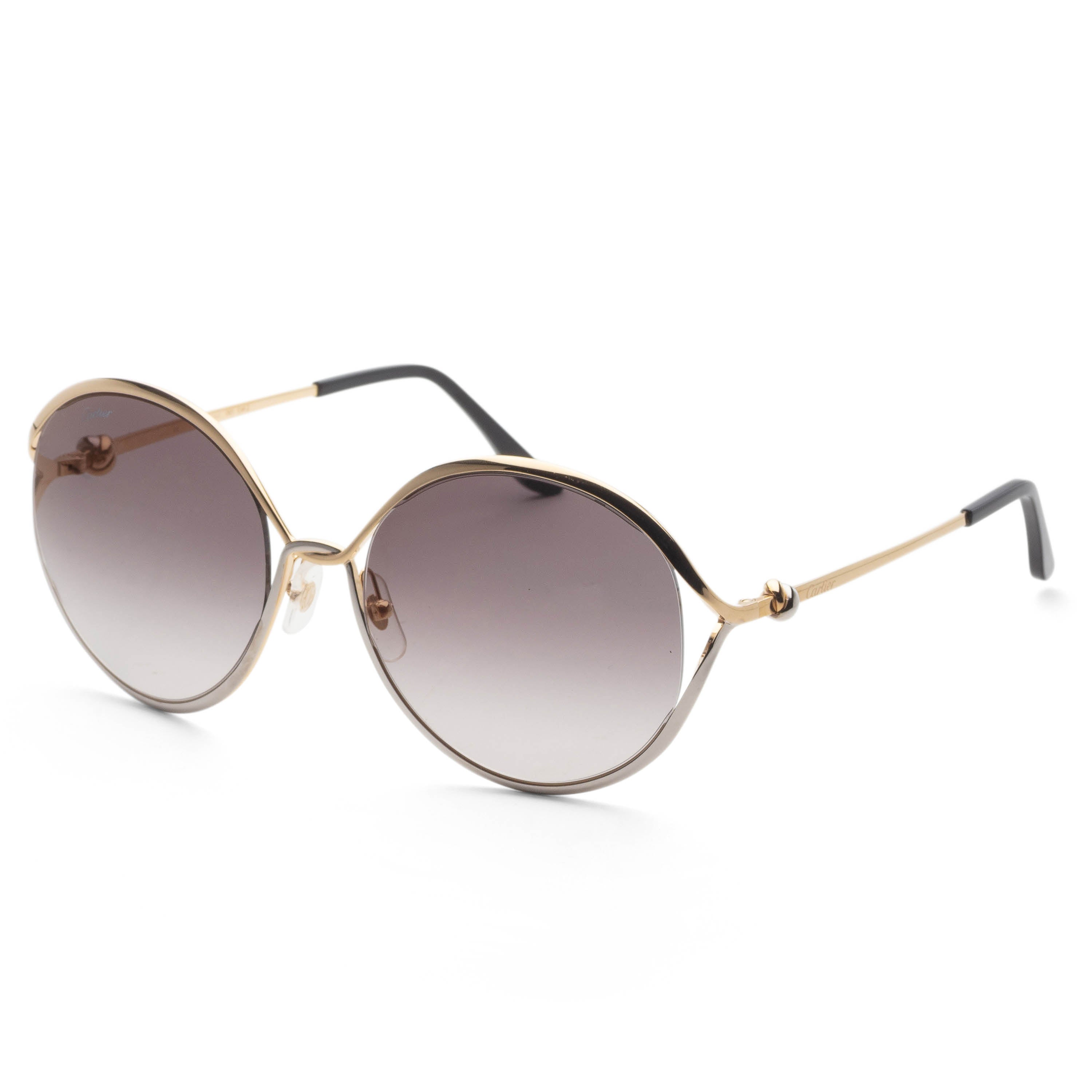 Cartier Women's Trinity 59mm Silver Gold Sunglasses CT0226S-001