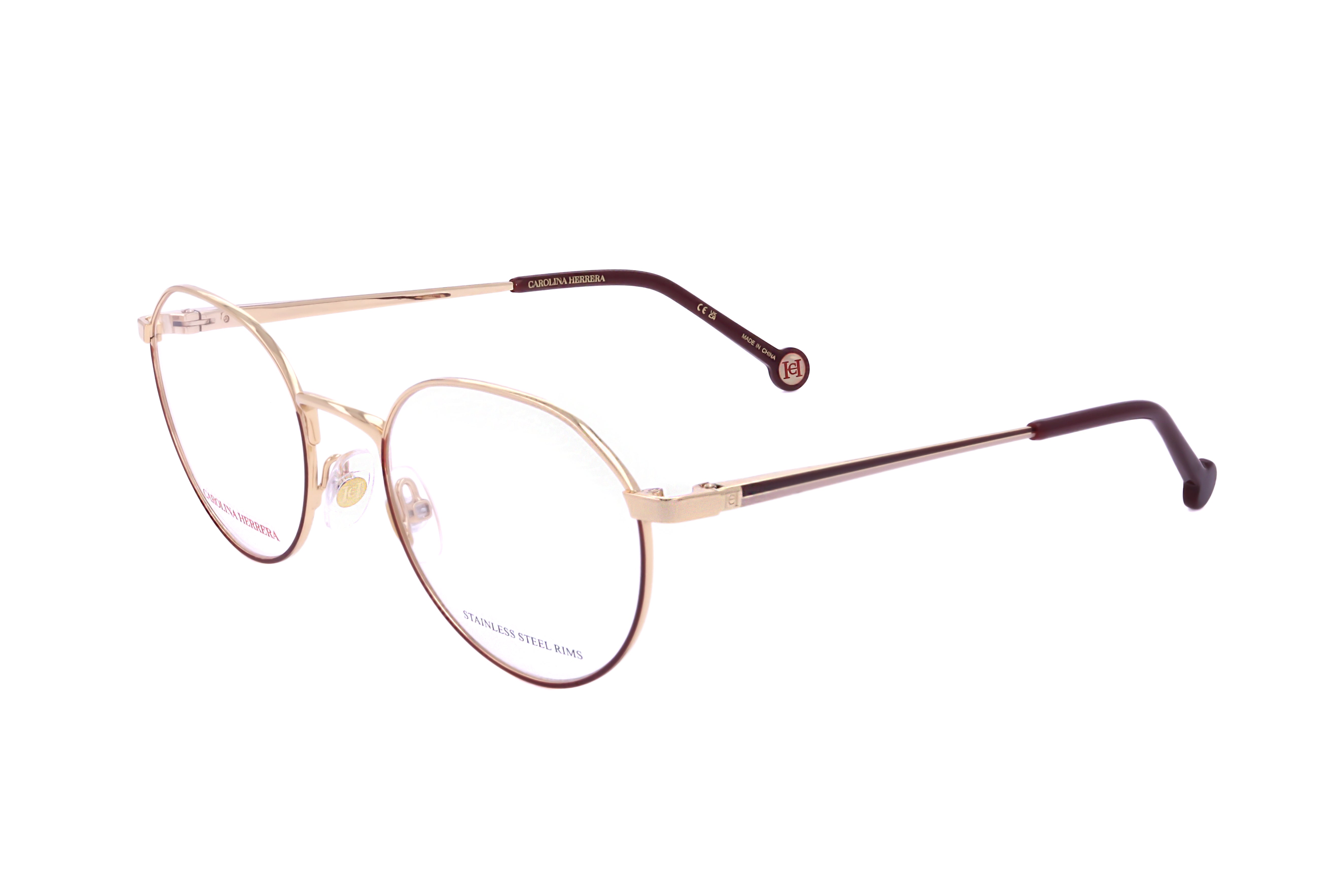 Carolina Herrera Women's 50mm Gold Burgundy Eyeglasses HER0169-0NOA-19