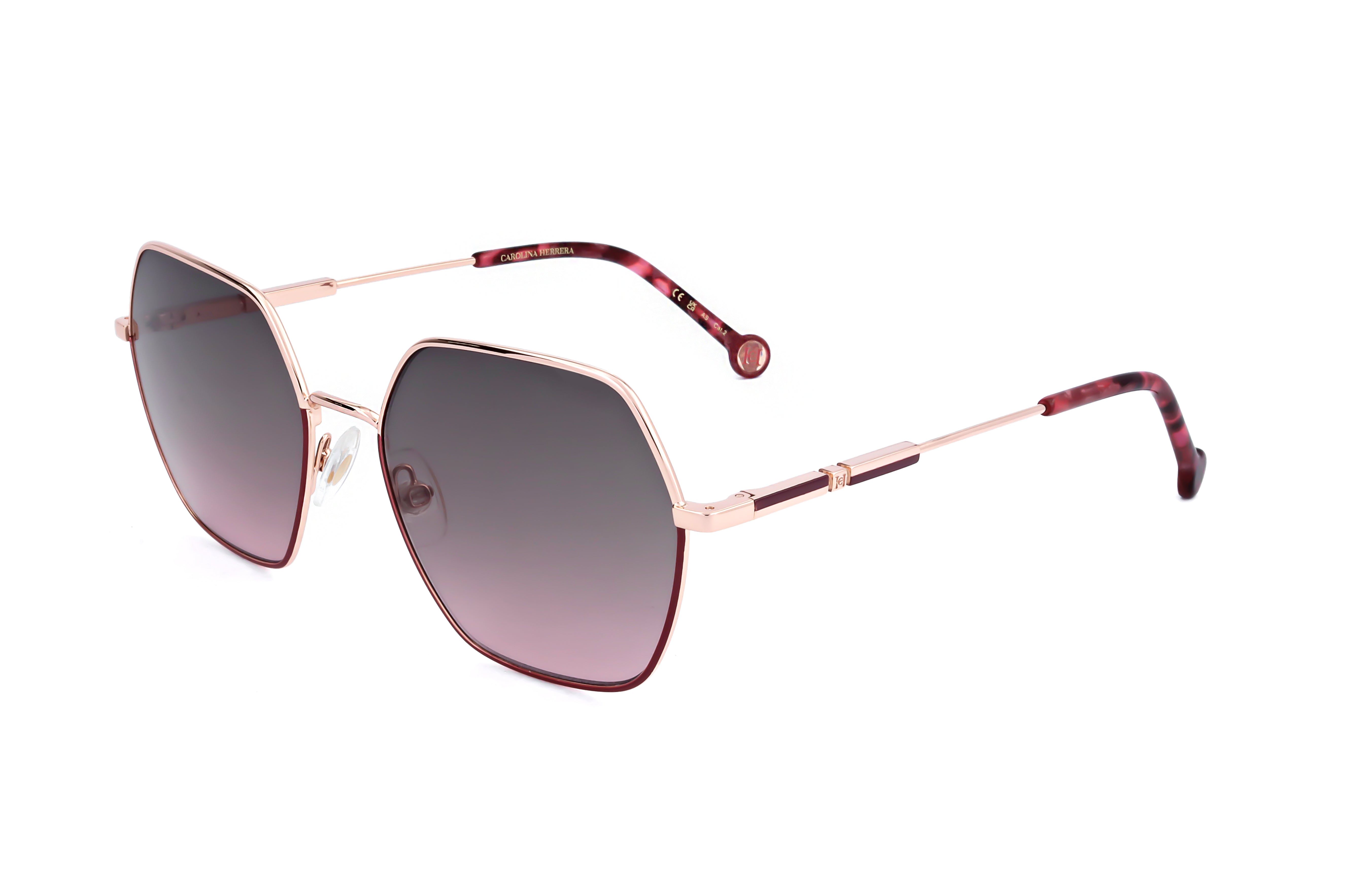 Carolina Herrera Women's 55mm Gold Burgundy Sunglasses HER0183-S-NOA-55