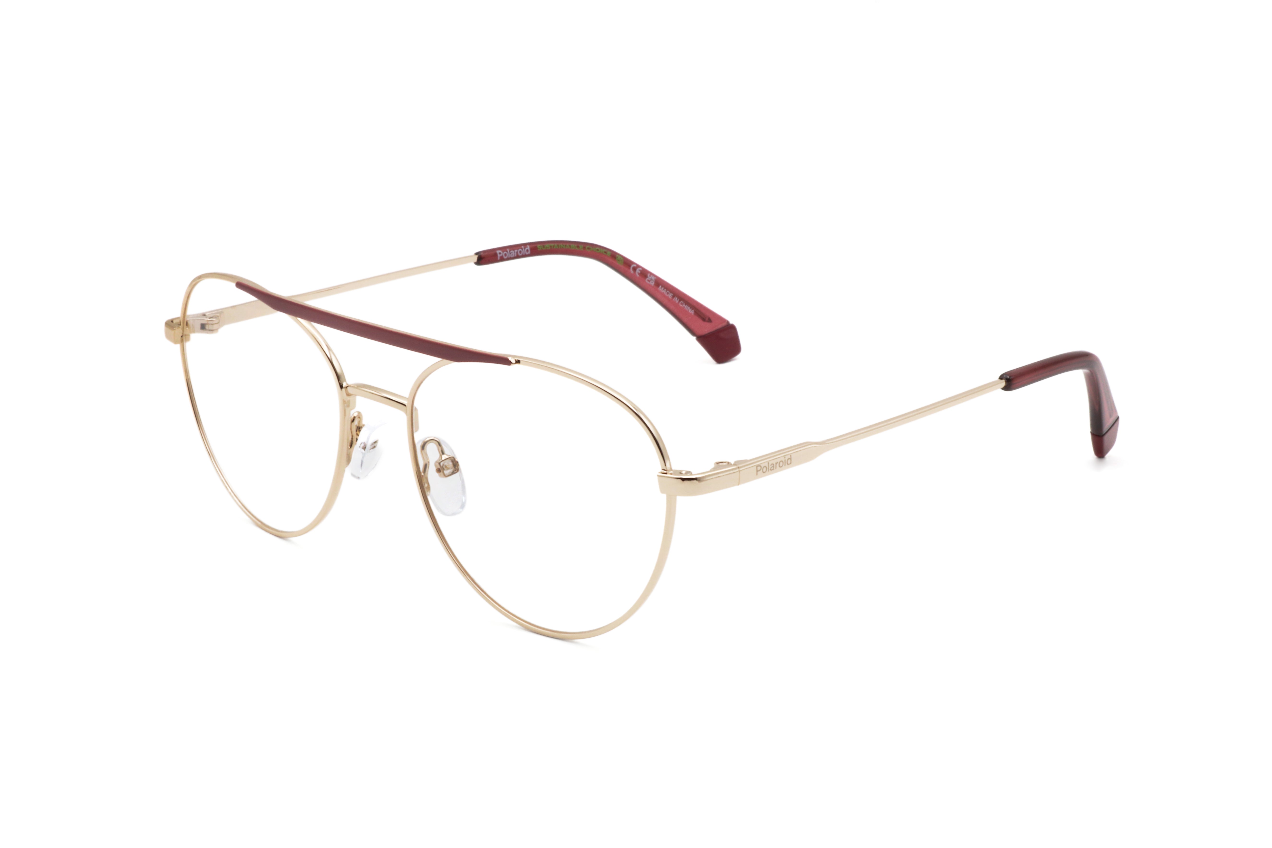 Polaroid Unisex 55 mm Gold Pink Eyeglasses PLDD513-EYR-55