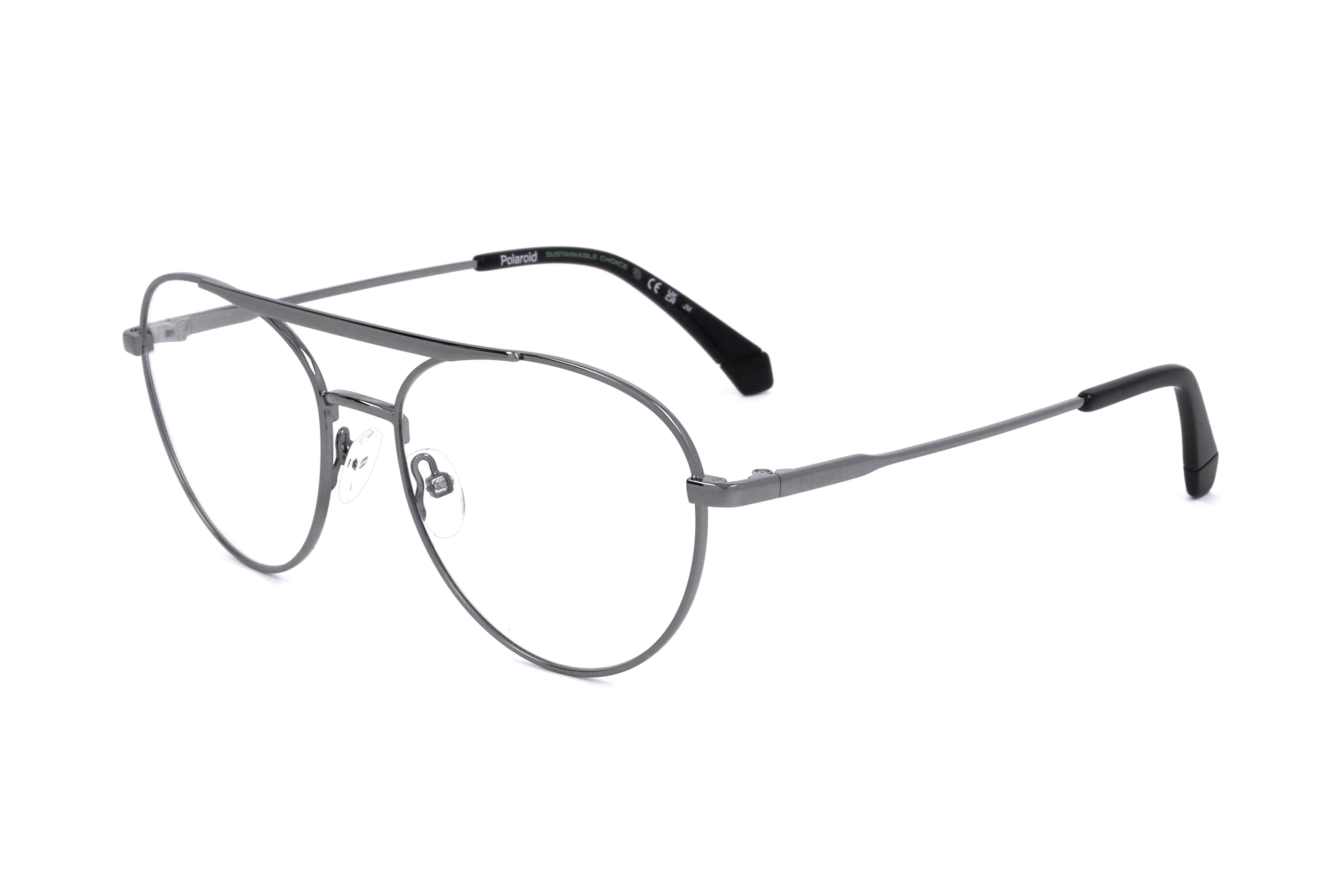 Polaroid Unisex 55 mm Dark Ruthenium Eyeglasses PLDD513-KJ1-55