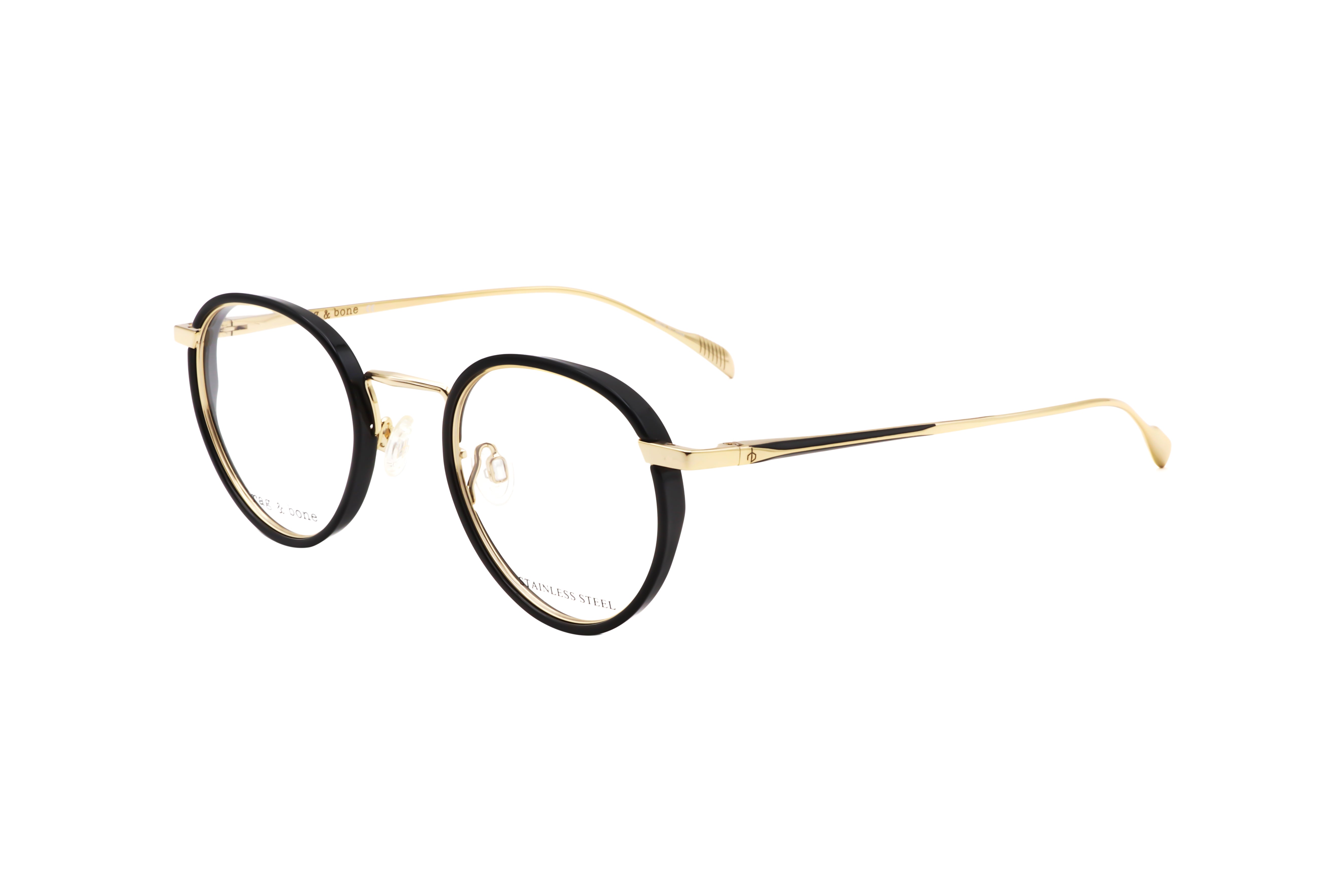Rag & Bone Men's 46mm Gold Black Eyeglasses RNB7025-RHL-46