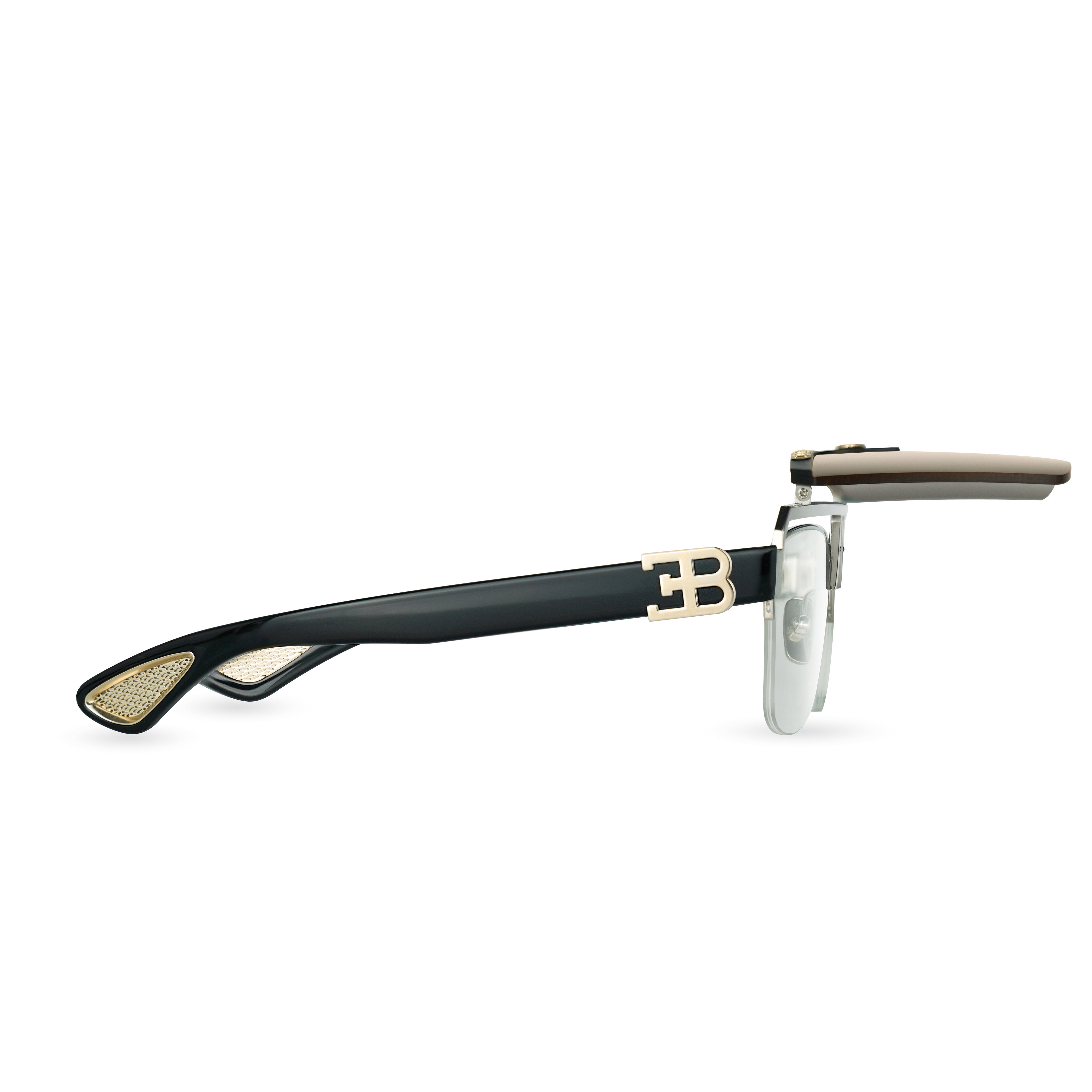 Bugatti Men's 42 mm White Gold Black Sunglasses 01BRX-WG