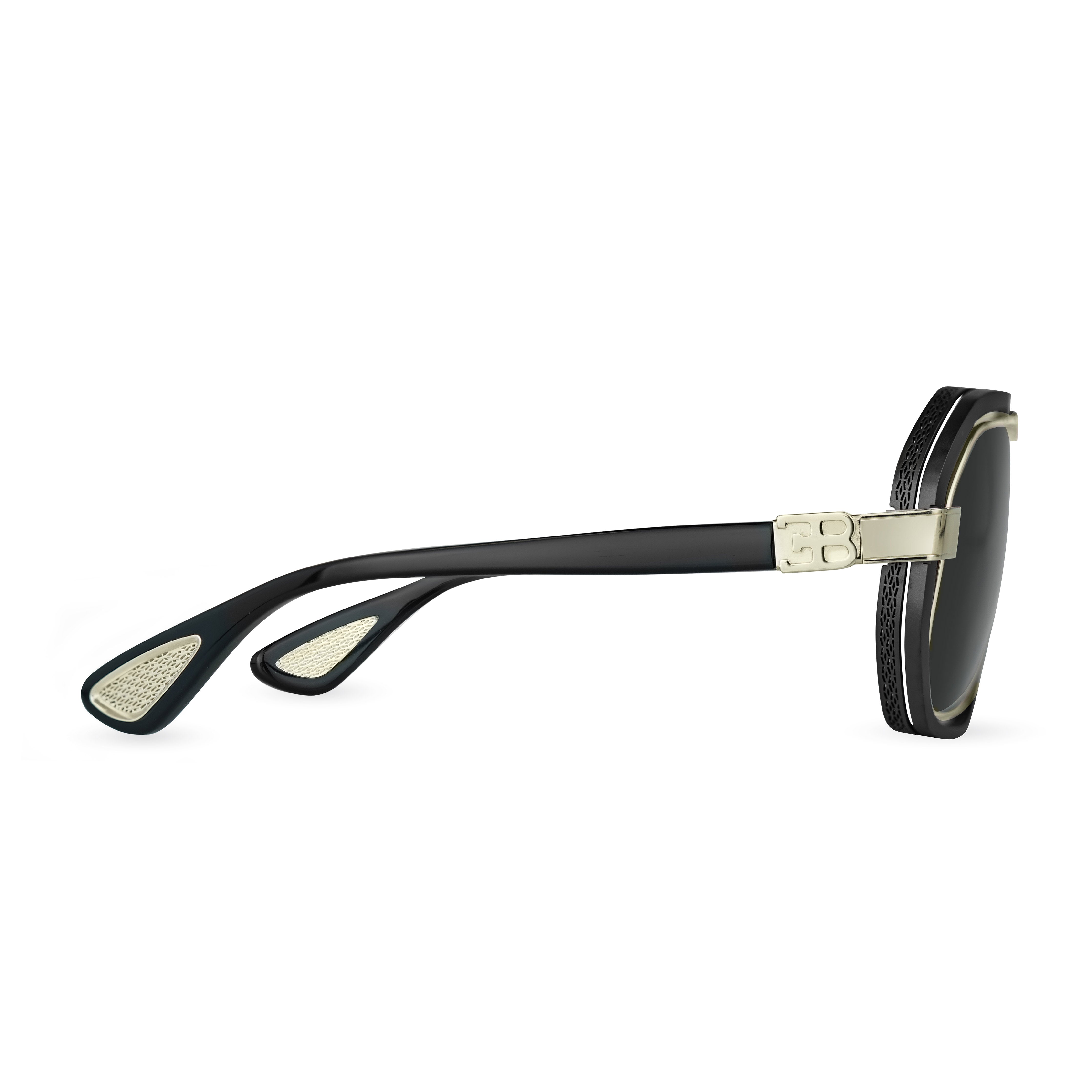 Bugatti Unisex 52mm Matte Black White Gold Sunglasses 08-MBK-WG