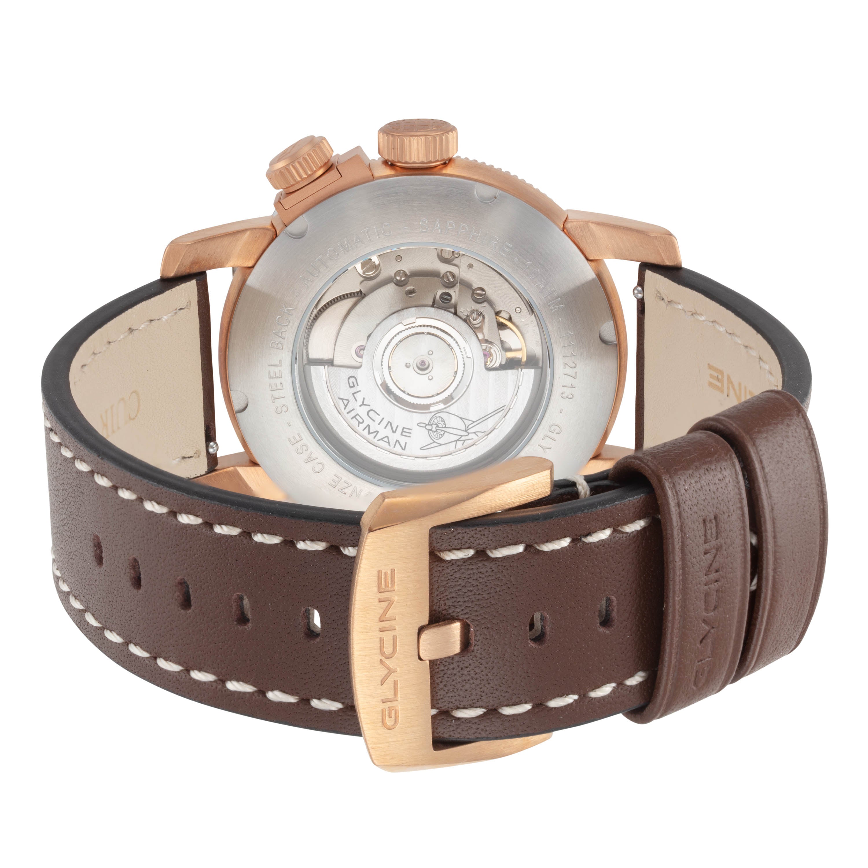 Glycine Men's Airman Contemporary Bronze GMT 44mm Automatic Watch GL0551