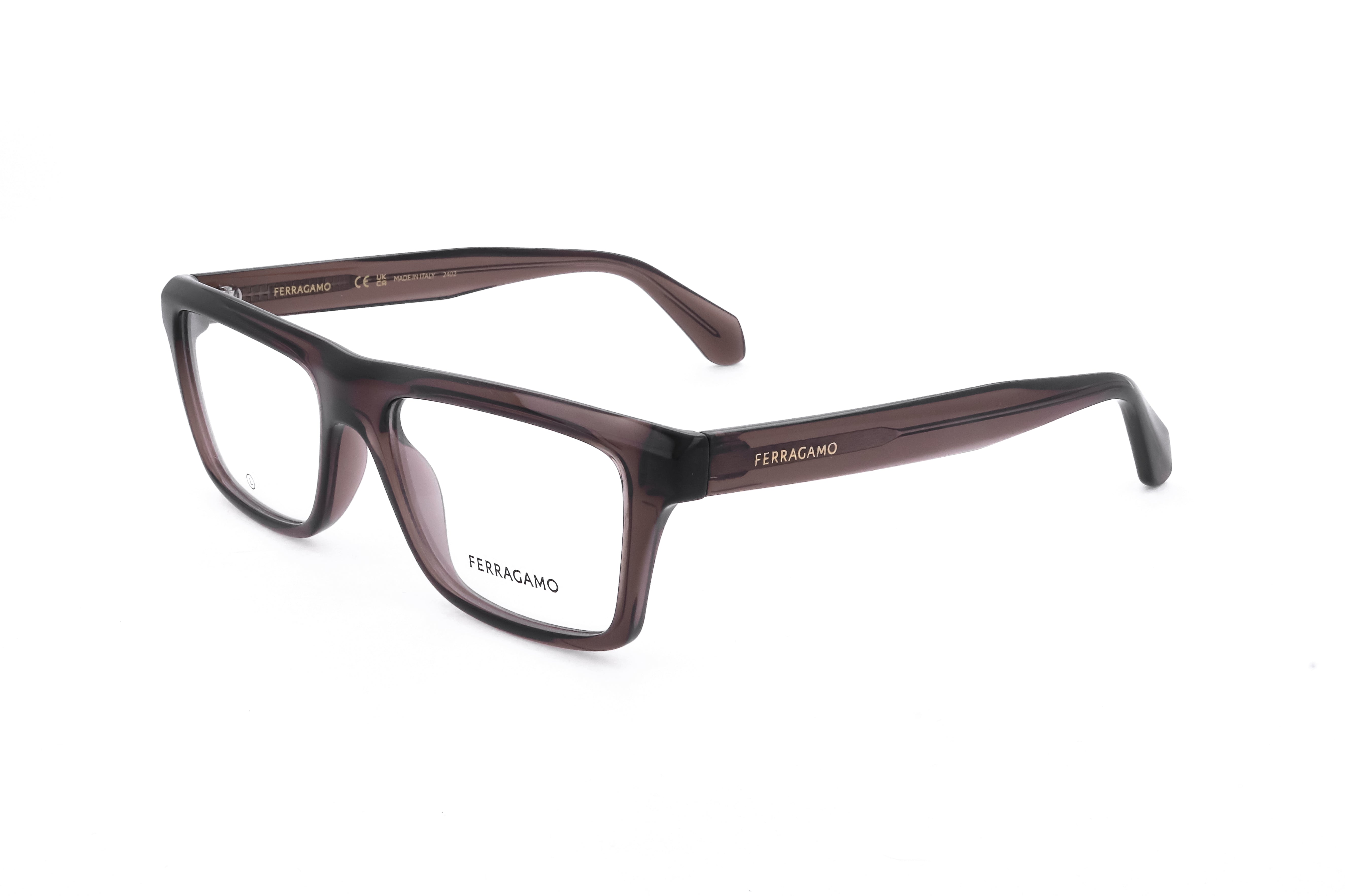 Ferragamo Men's 54 mm Transparent Brown Eyeglasses SF2988-232-54