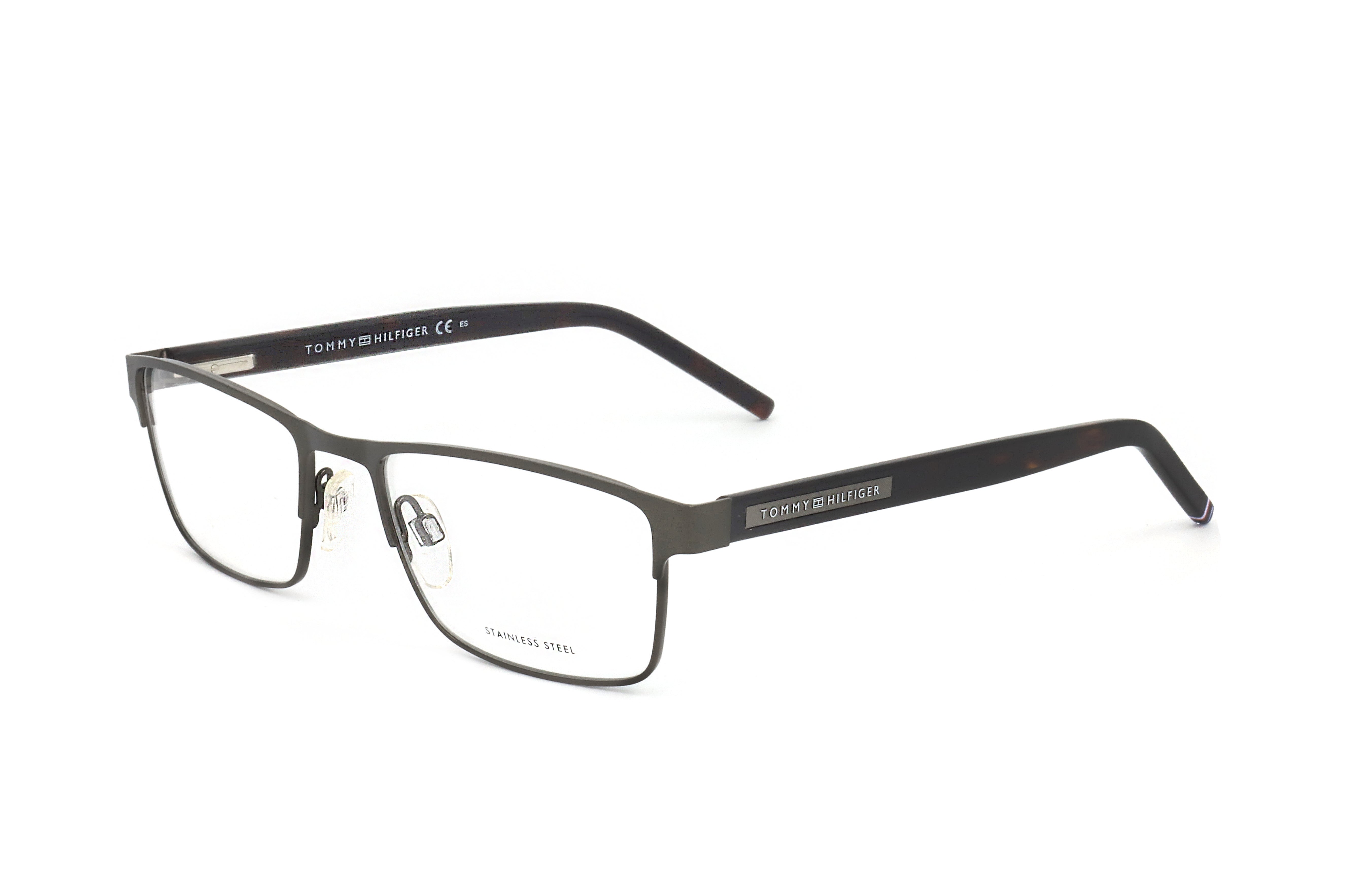 Tommy Hilfiger Men's 53 mm Matte Ruthenium Black Eyeglasses TH1944-SVK-53
