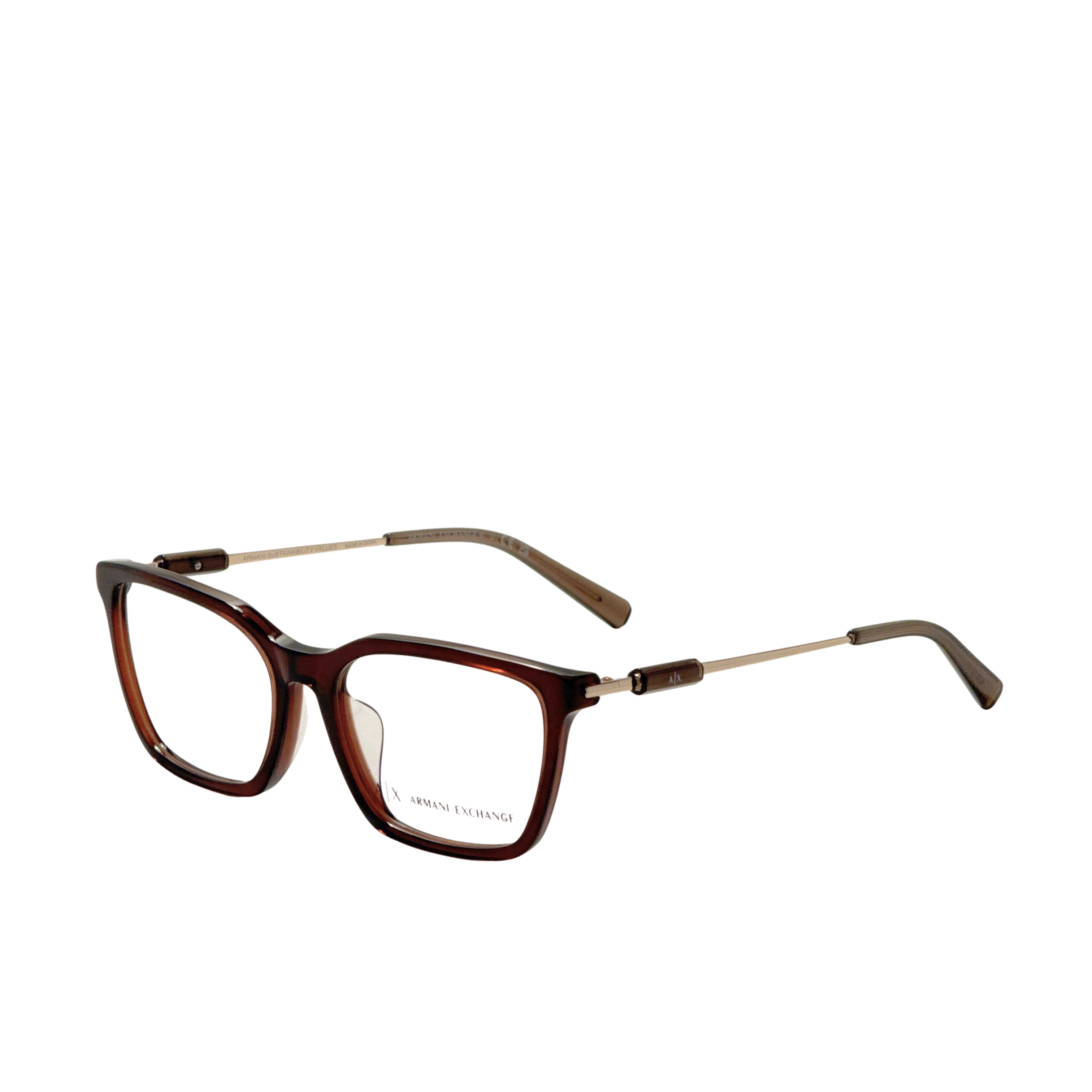 Armani Exchange Women's 54mm Shiny Transparent Brown Eyeglasses AX3113F-8349-54