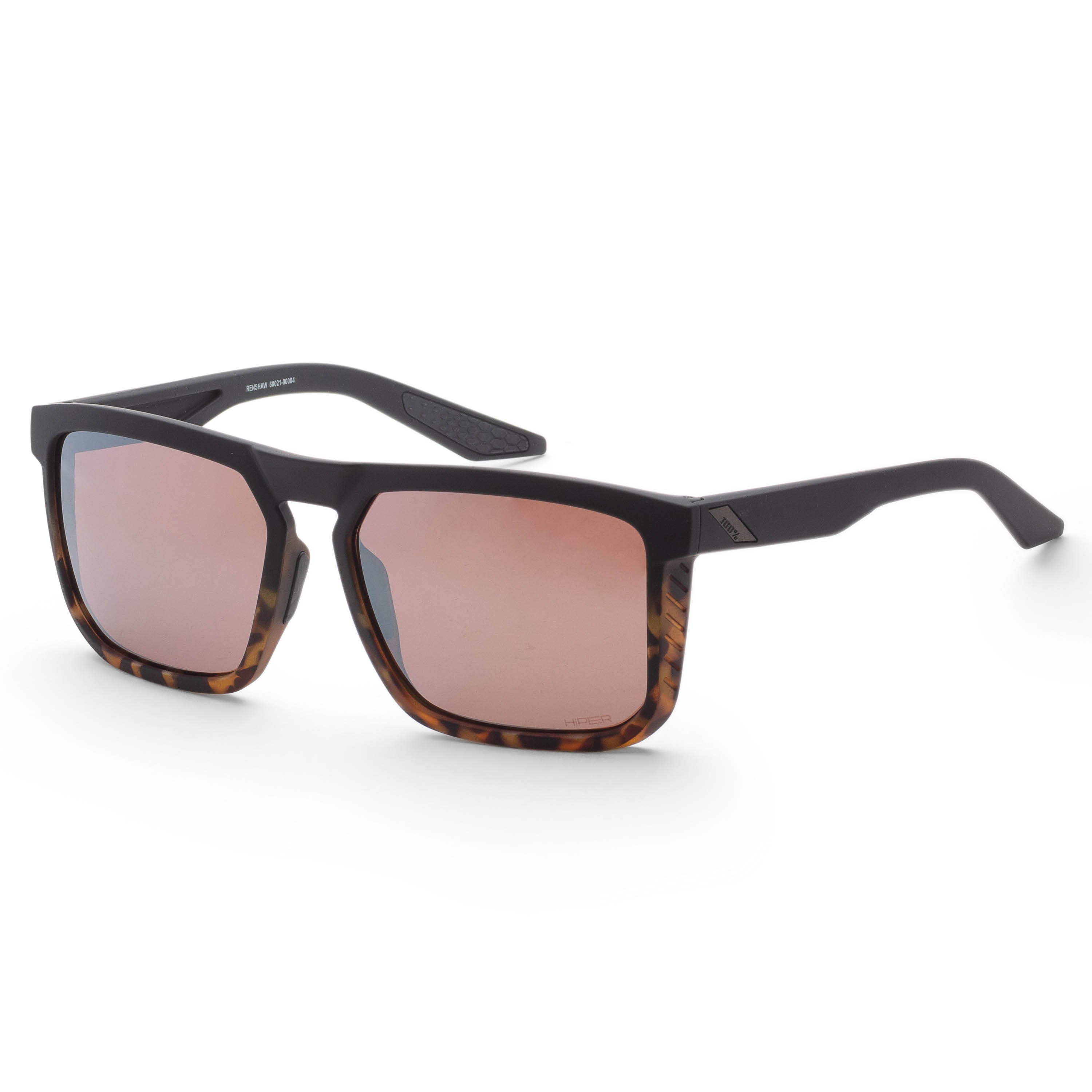 100 Percent Men's Renshaw 99mm Soft Tact Black Havana Sunglasses 60021-00004