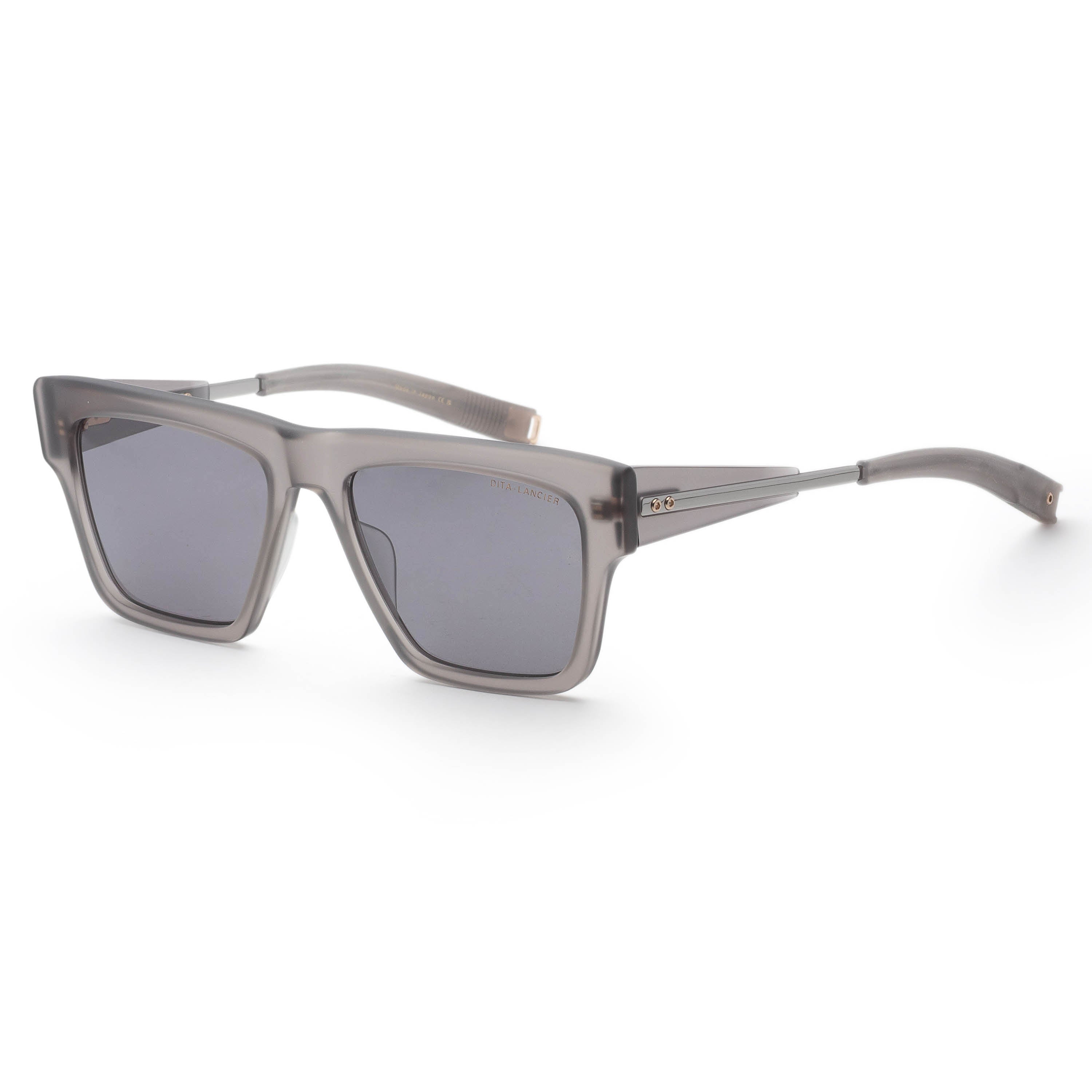 Dita Men's Lancier 55mm Satin Crystal Grey Black Palladium Polarized Sunglasses DLS701-55-04-A