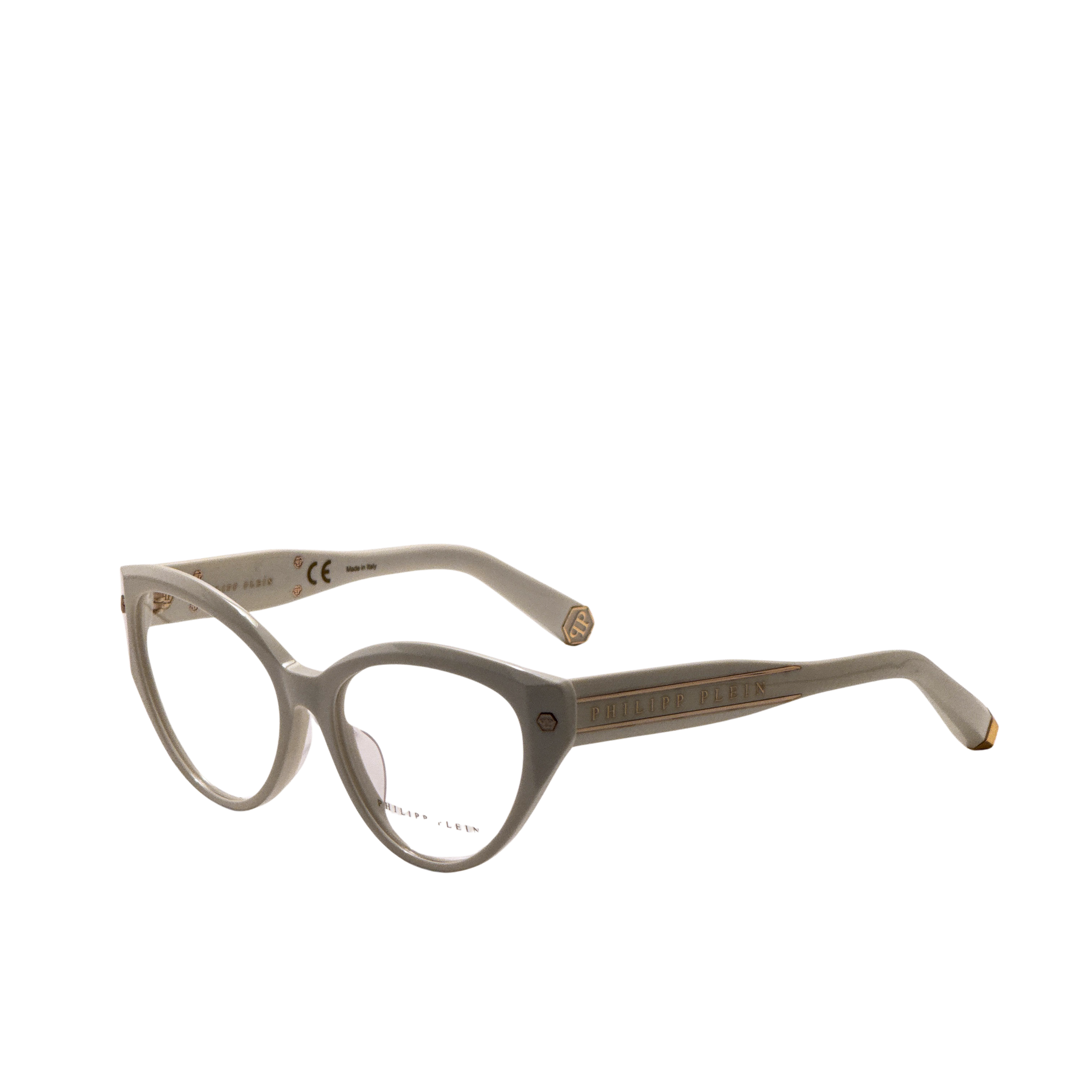 Philipp Plein Women's 54 mm Shiny Fully Cream Eyeglasses VPP052M5403GF