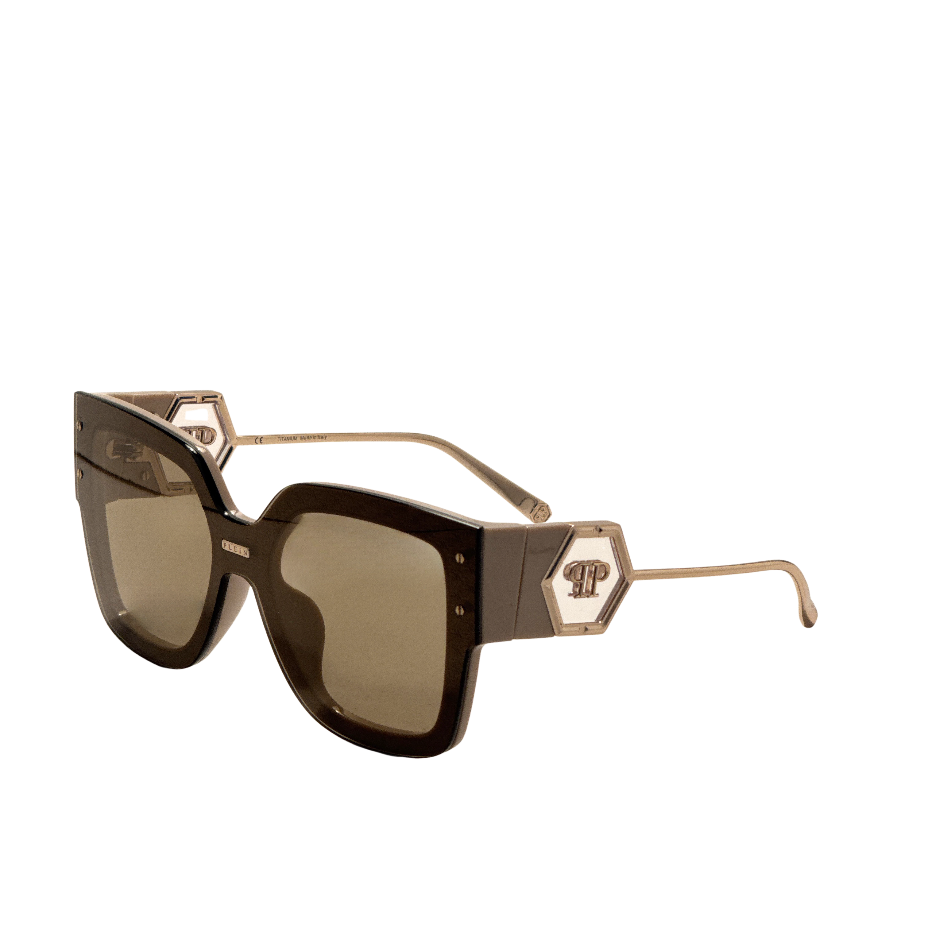 Philipp Plein Women's 99 mm Beige Sunglasses SPP041M996CTG